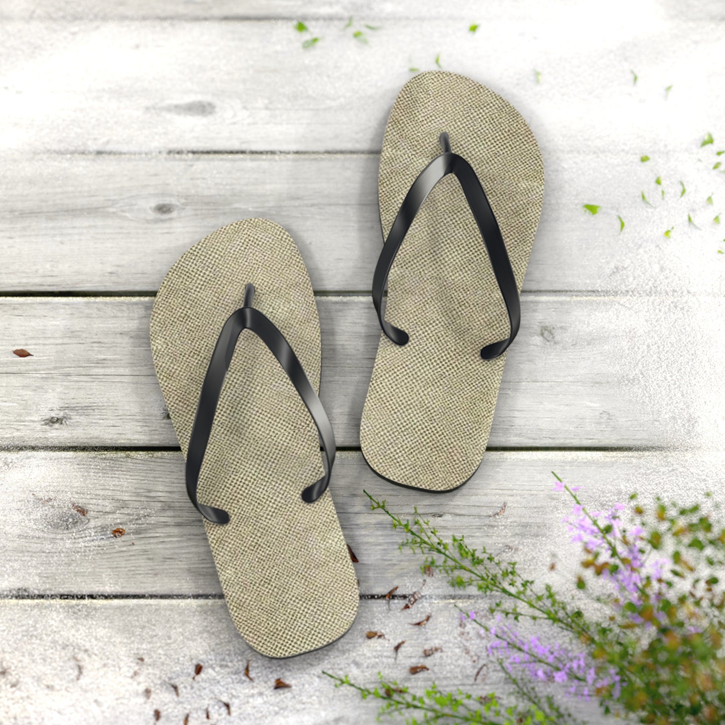 Samone Burlap Flip Flops