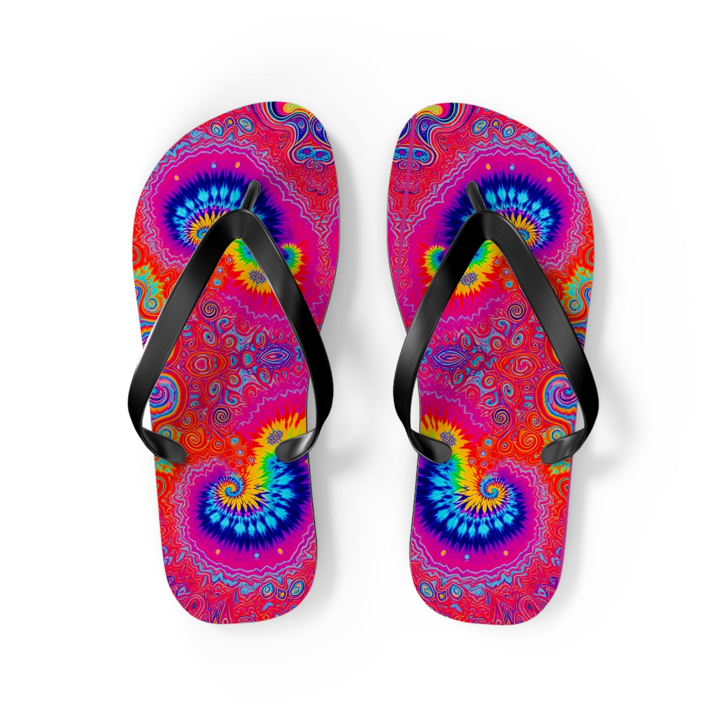 Electric Rainbow Flip Flops
