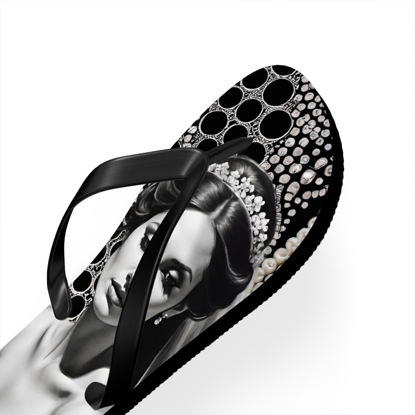 Bride Black Flip Flops