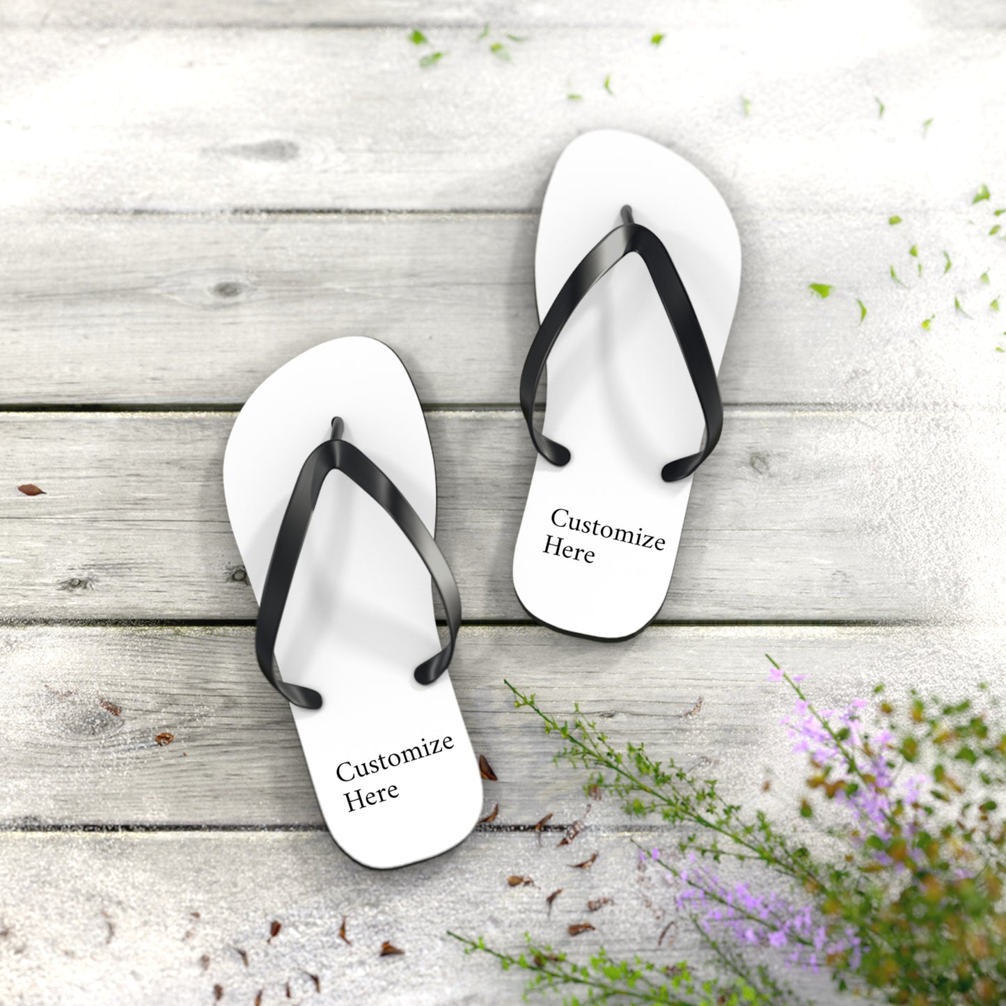 Customize Here Flip Flops
