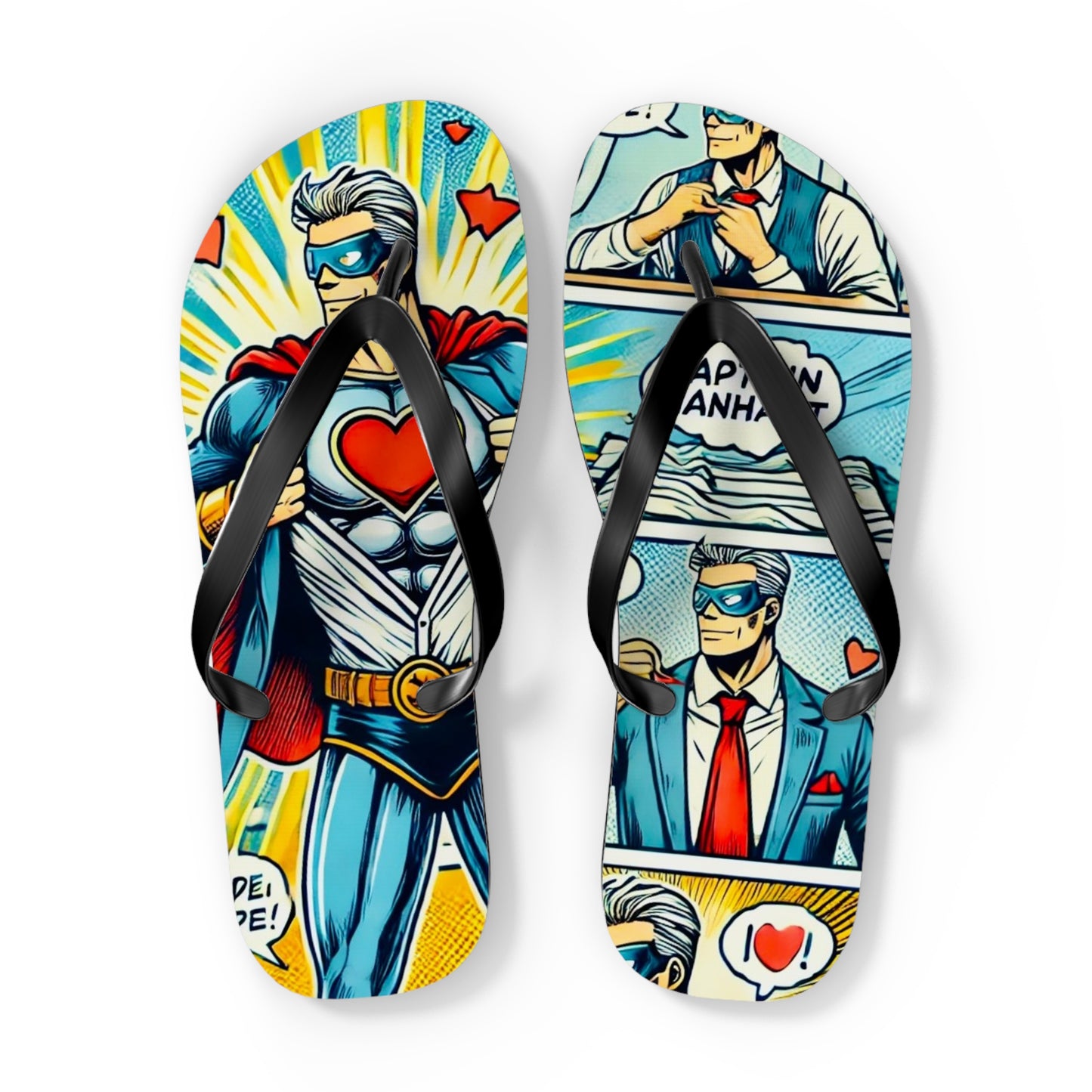 Captain Manhart Comic Flip Flops
