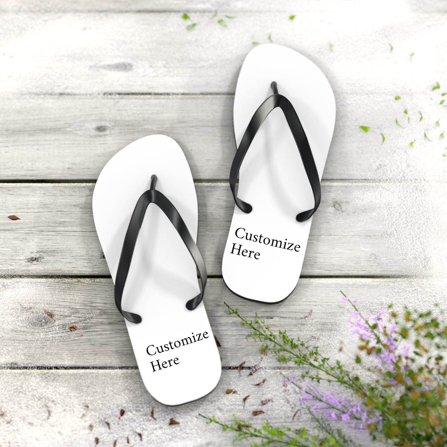 Customize Here Flip Flops
