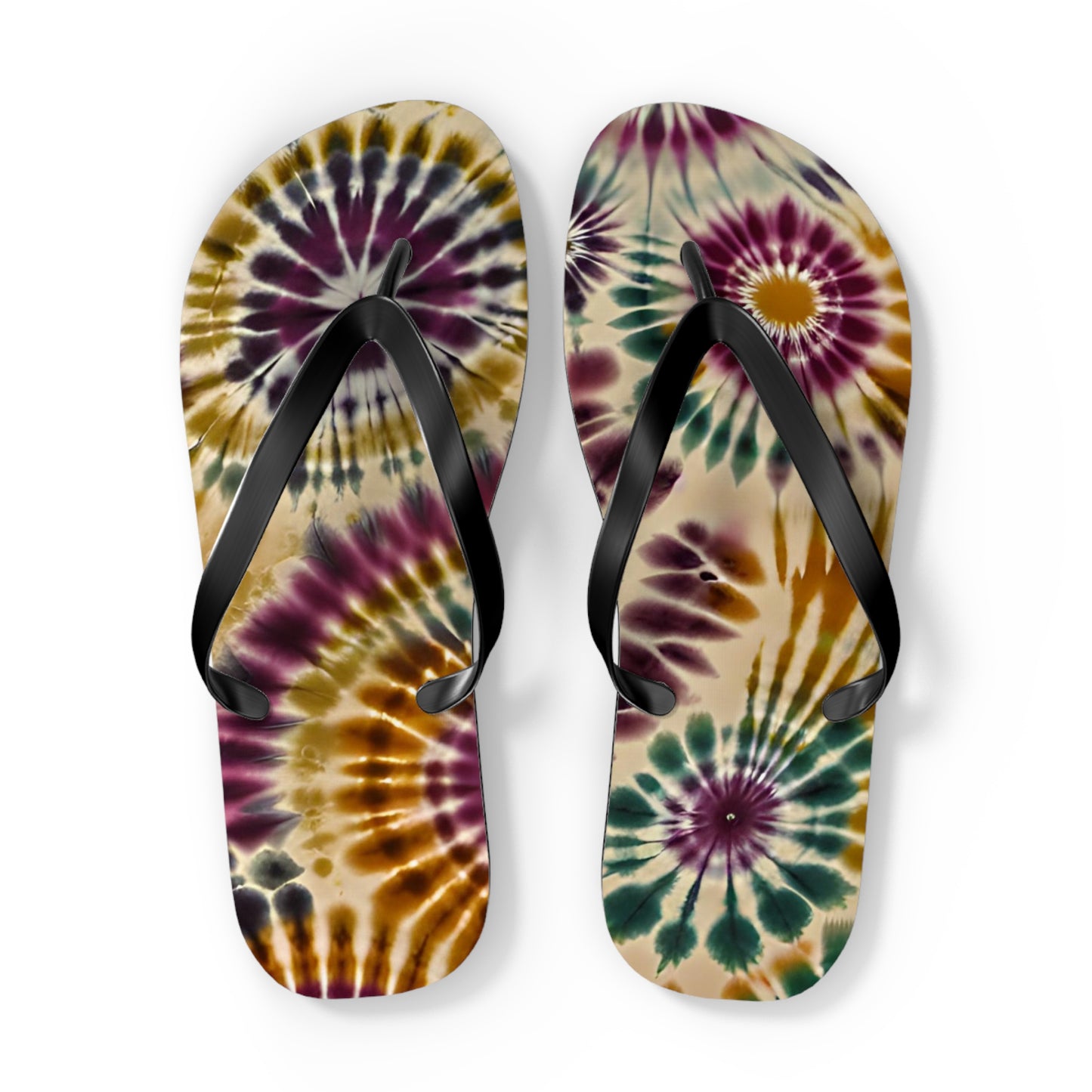 Earth Tie-Dye Flip Flops