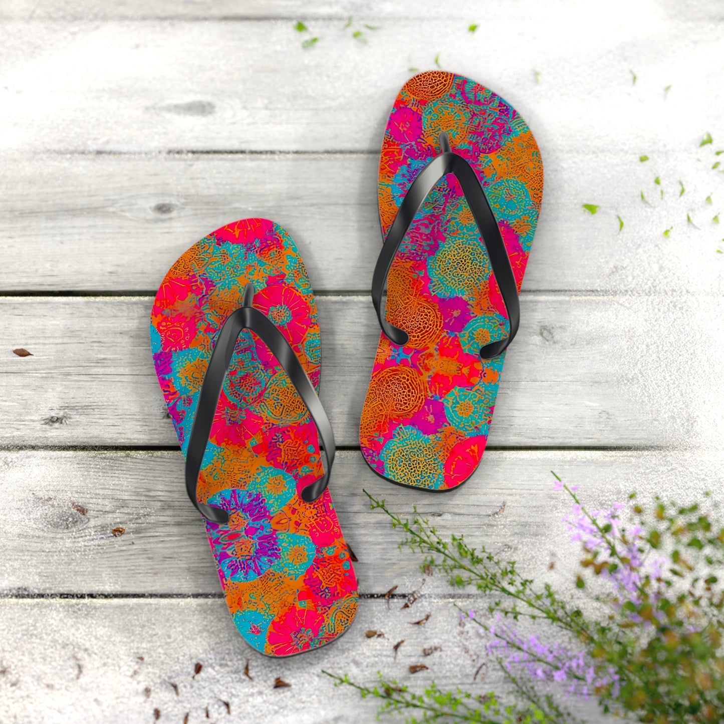 Coral Reef Flip Flops