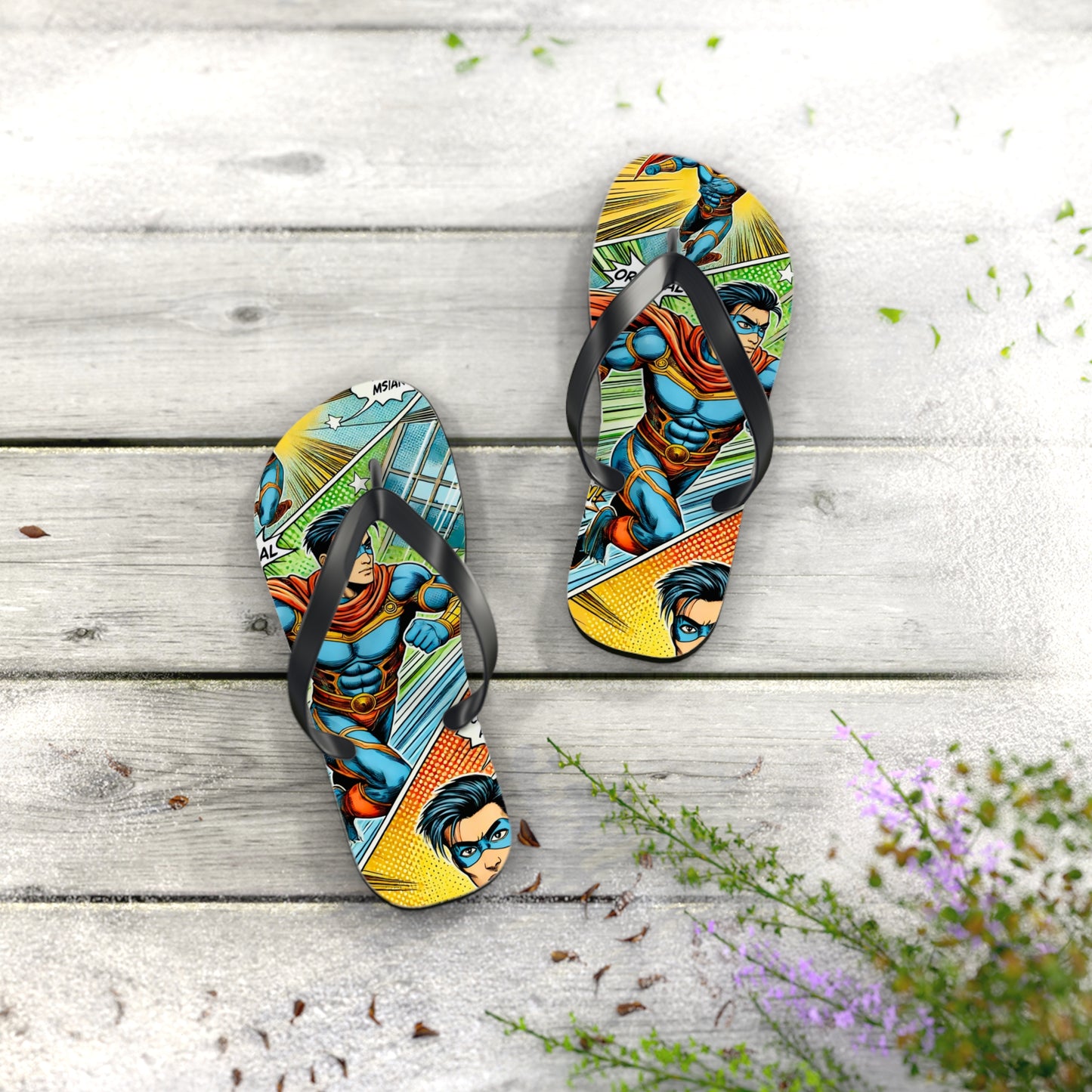 Azure Dragon Comic Picnic Flip Flops