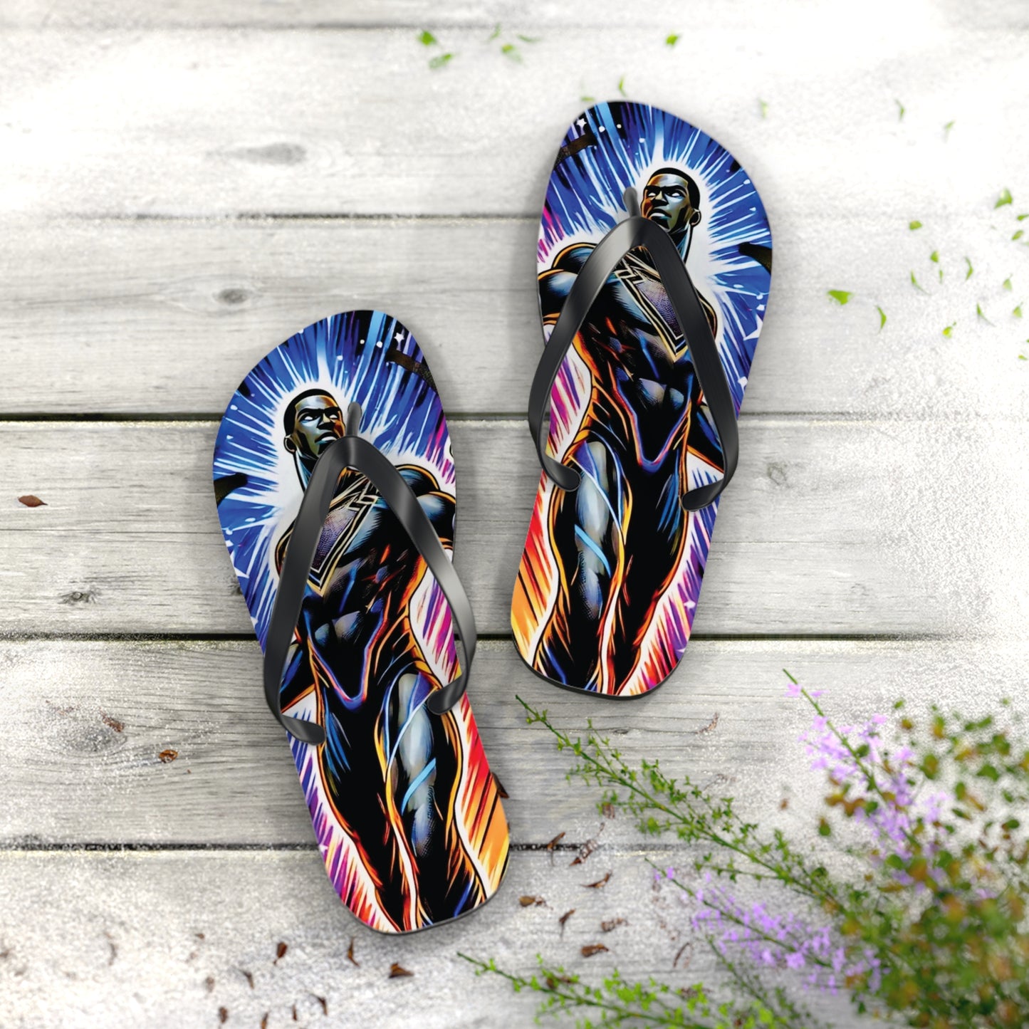 Cosmic Sentinel Flip Flops