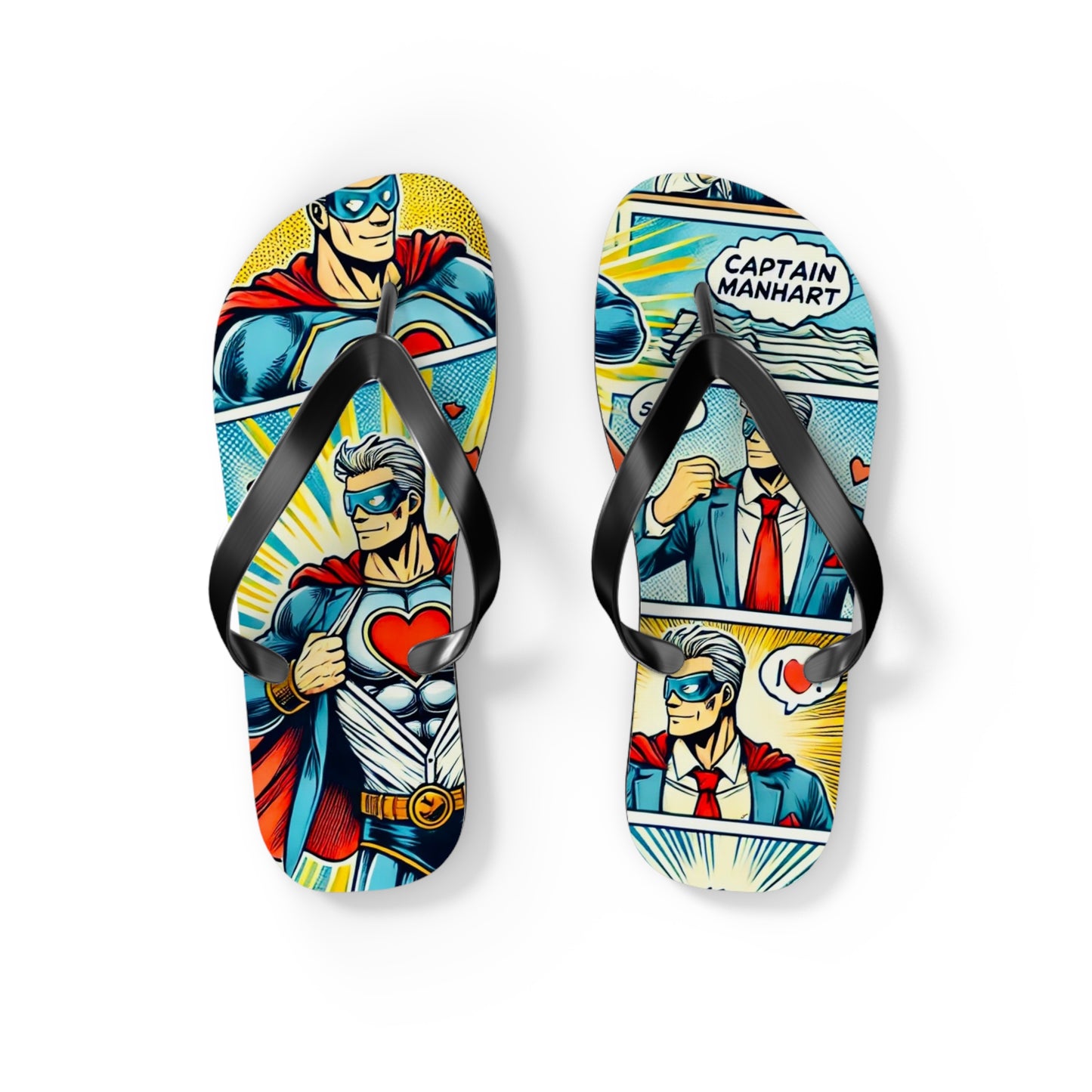 Captain Manhart Comic Flip Flops