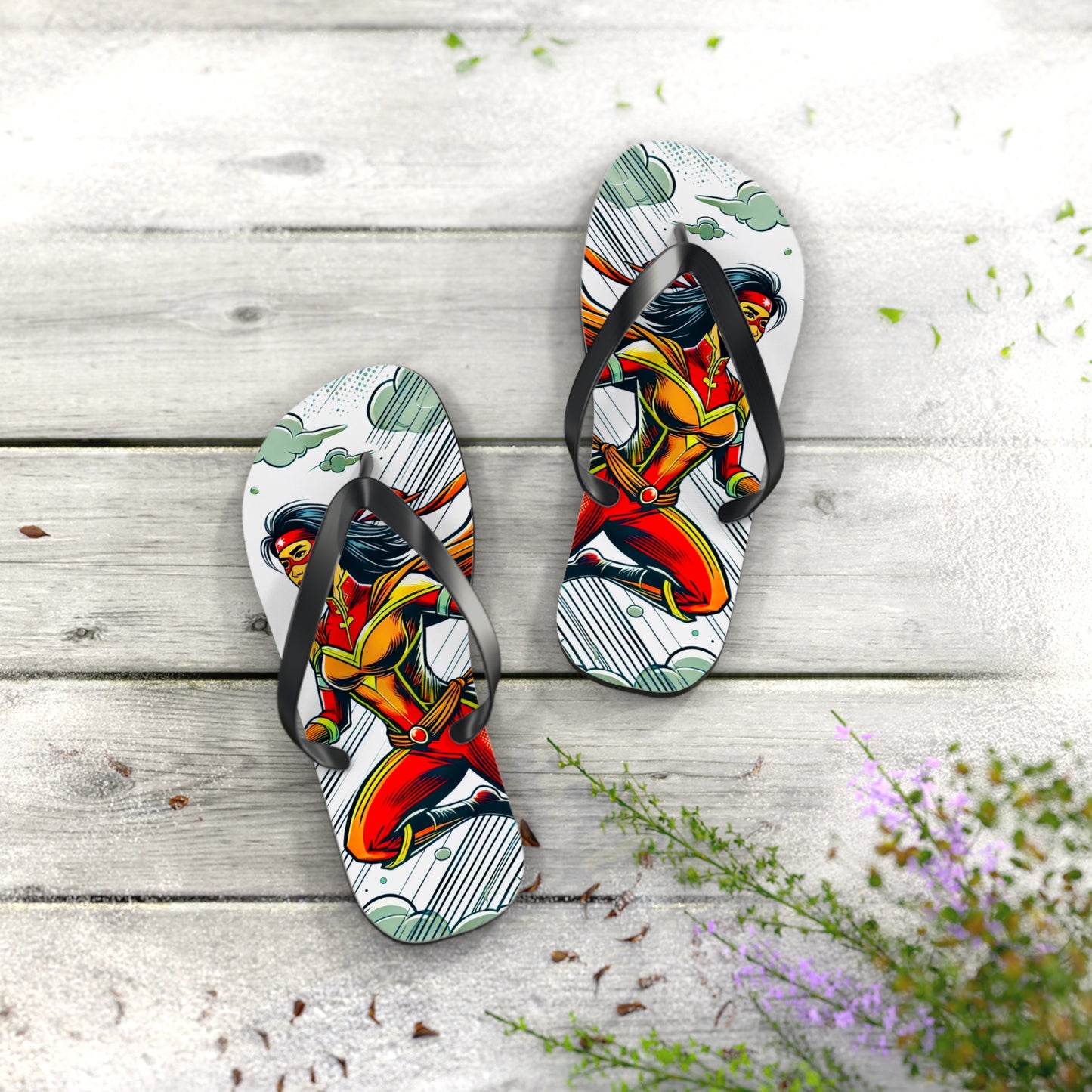 Crimson Swift Picnic Flip Flops