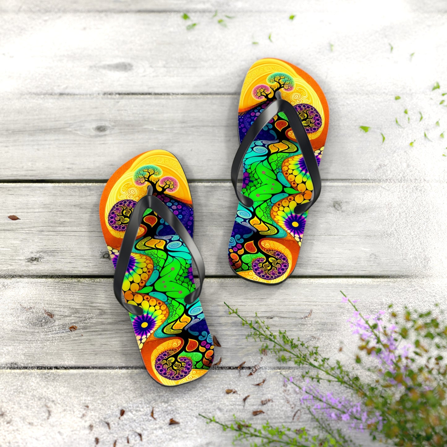 Tree Landscape Flip Flops