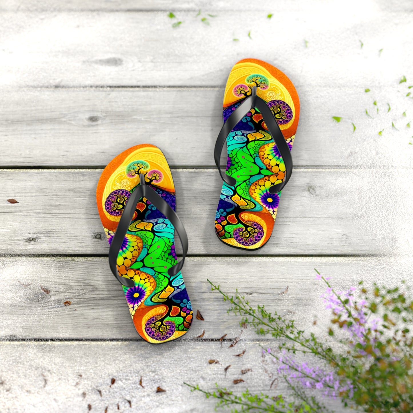 Tree Landscape Flip Flops