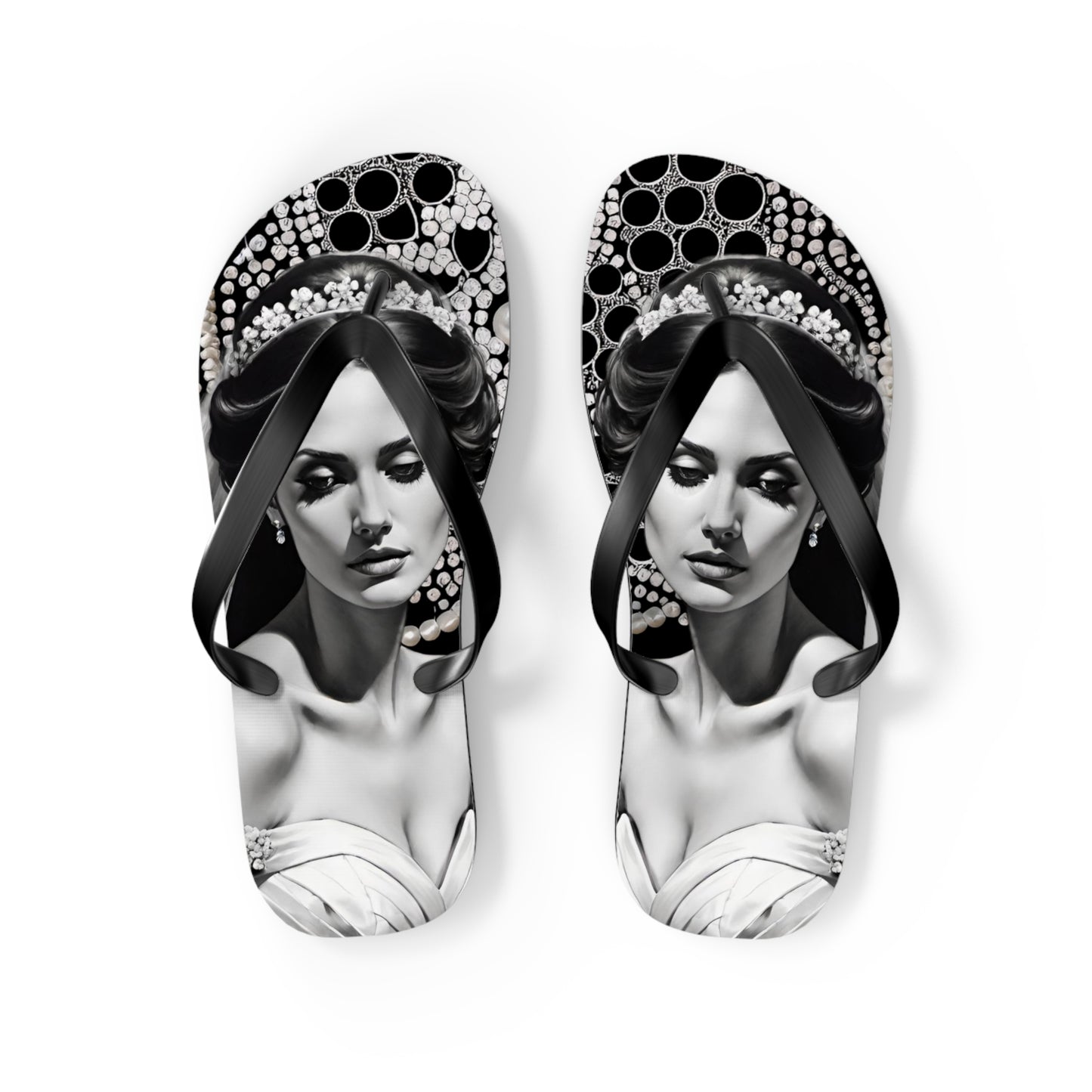 Bride Black Flip Flops
