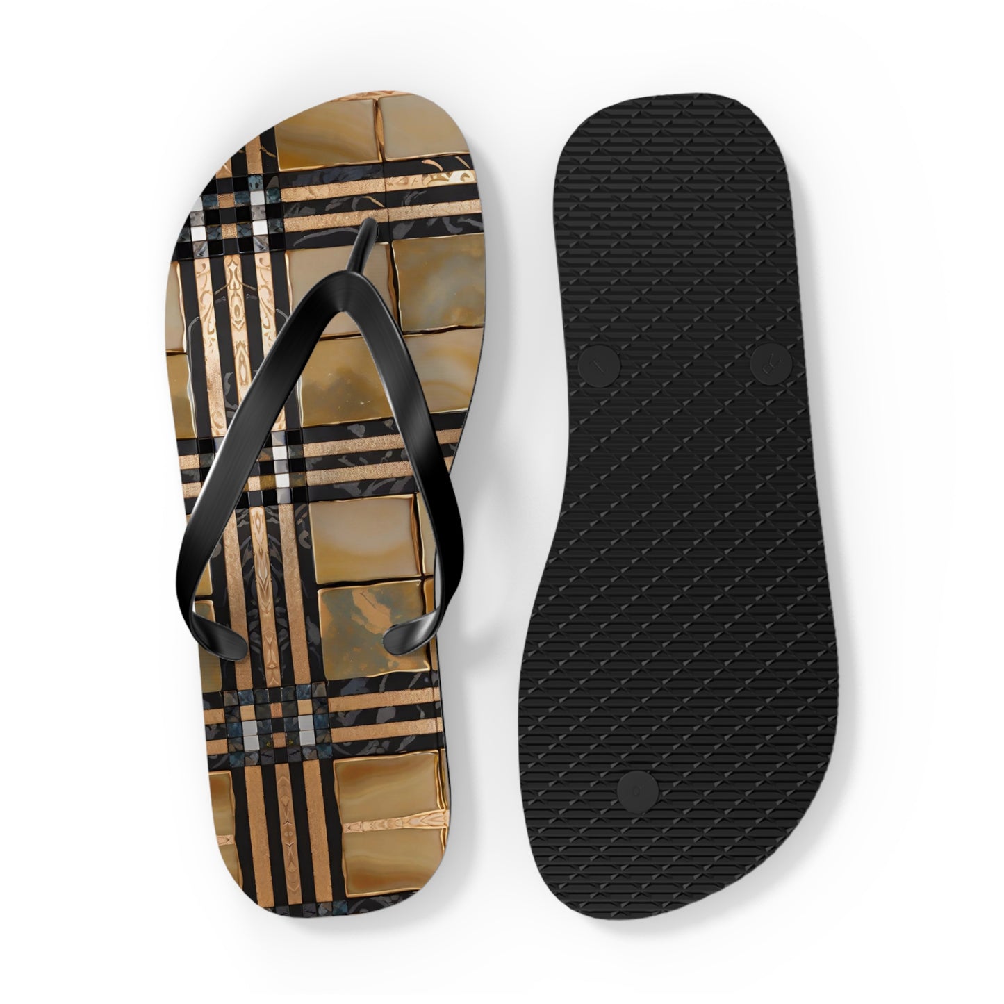 Tile with Stripes Flip Flops