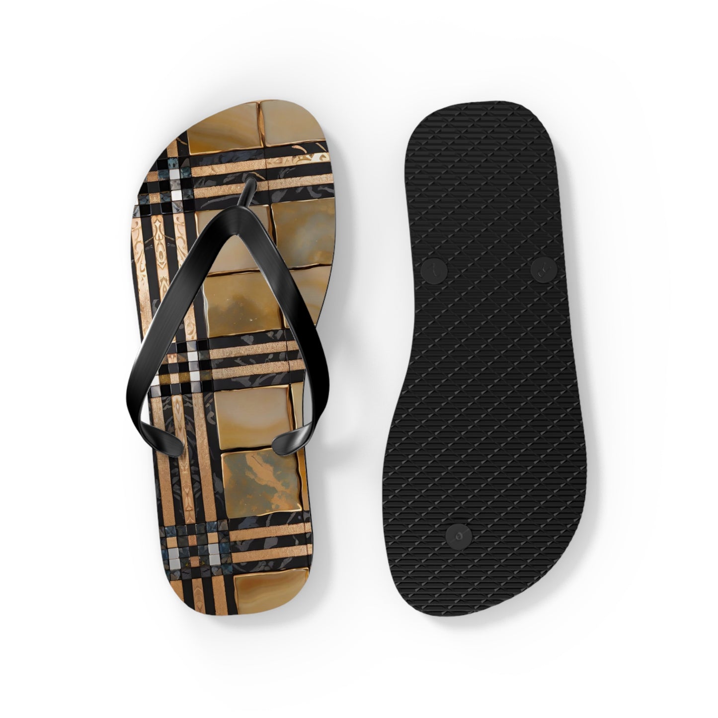 Tile with Stripes Flip Flops
