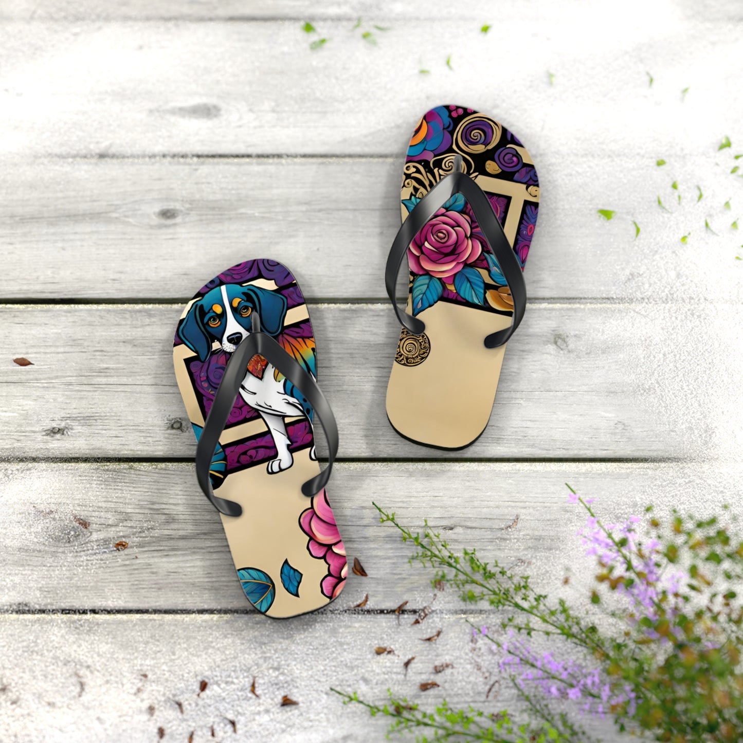 Dog Model Flip Flops