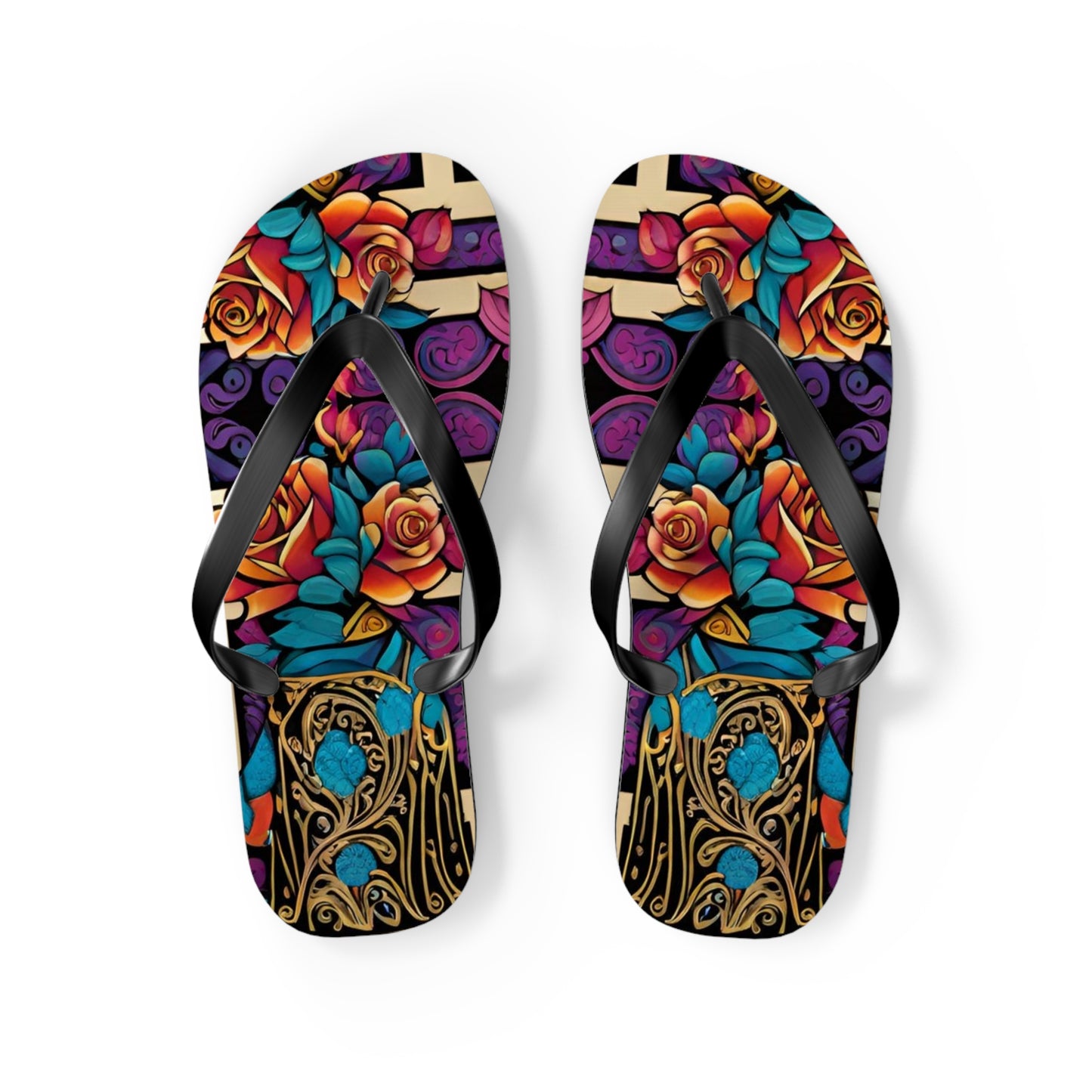 Rose Vine Flip Flops