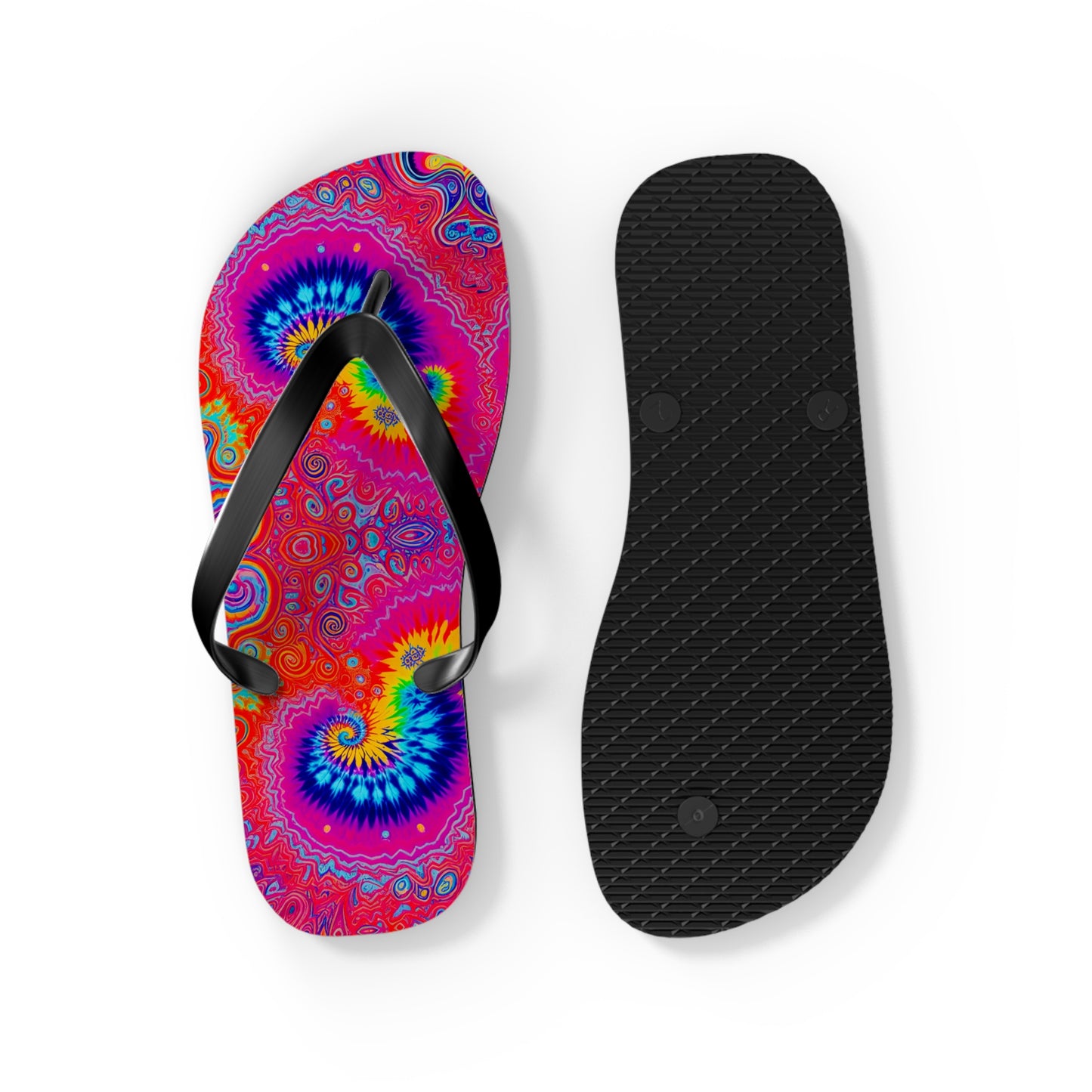 Electric Rainbow Flip Flops