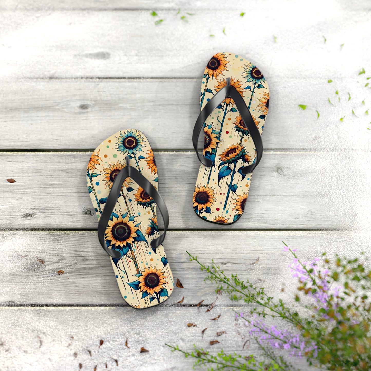 Sunflower Goodness Flip Flops