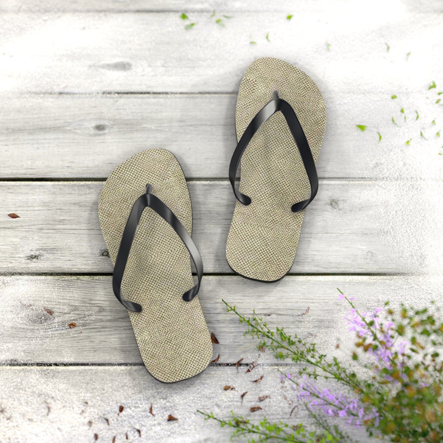 Samone Burlap Flip Flops