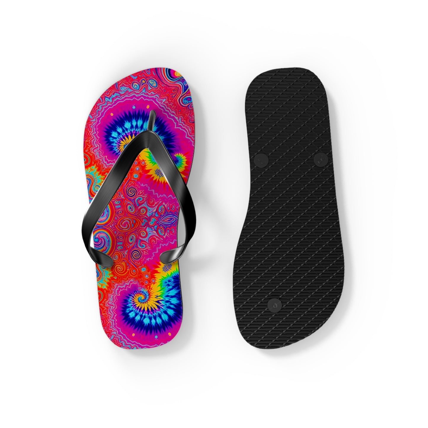 Electric Rainbow Flip Flops