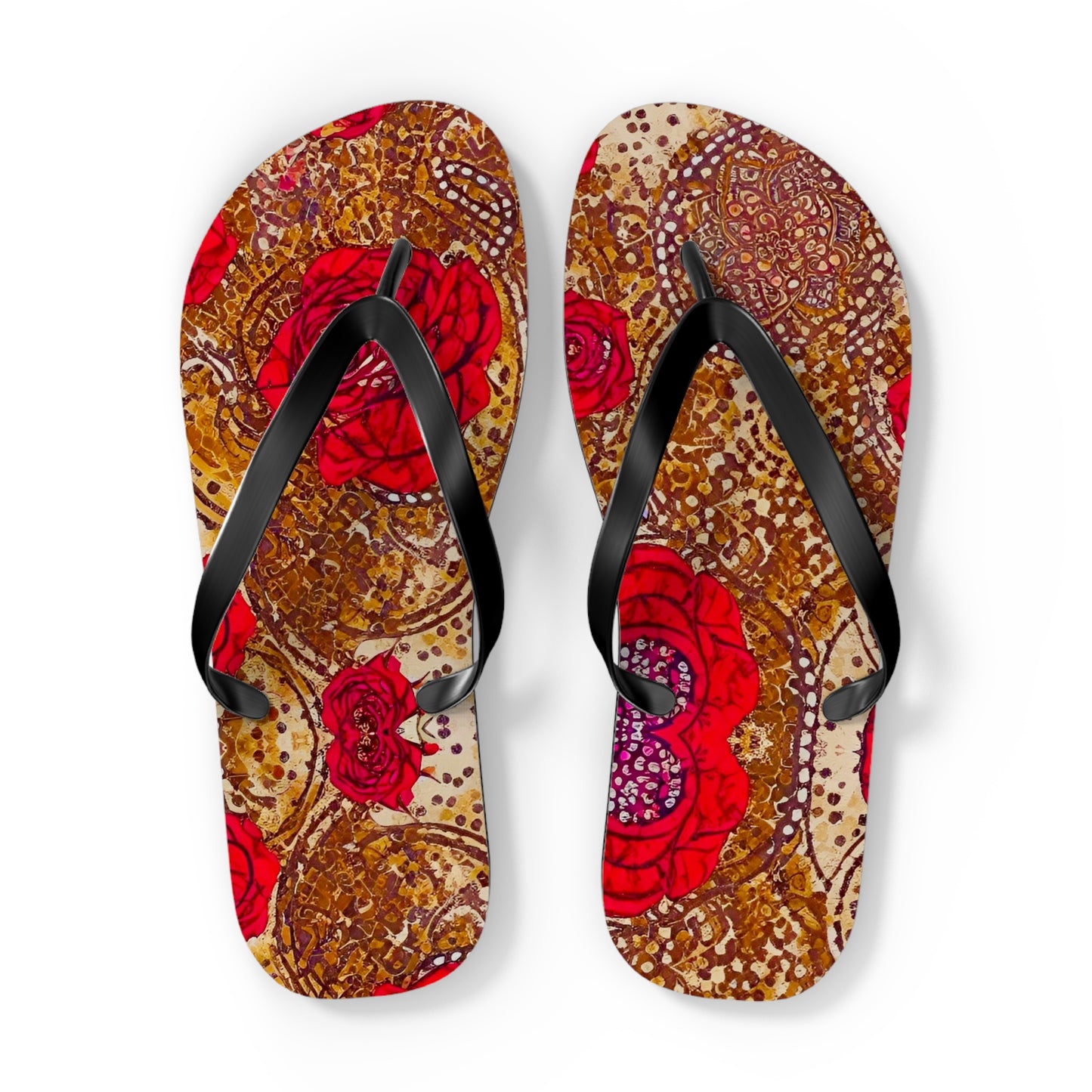 Rustic Rose Flip Flops