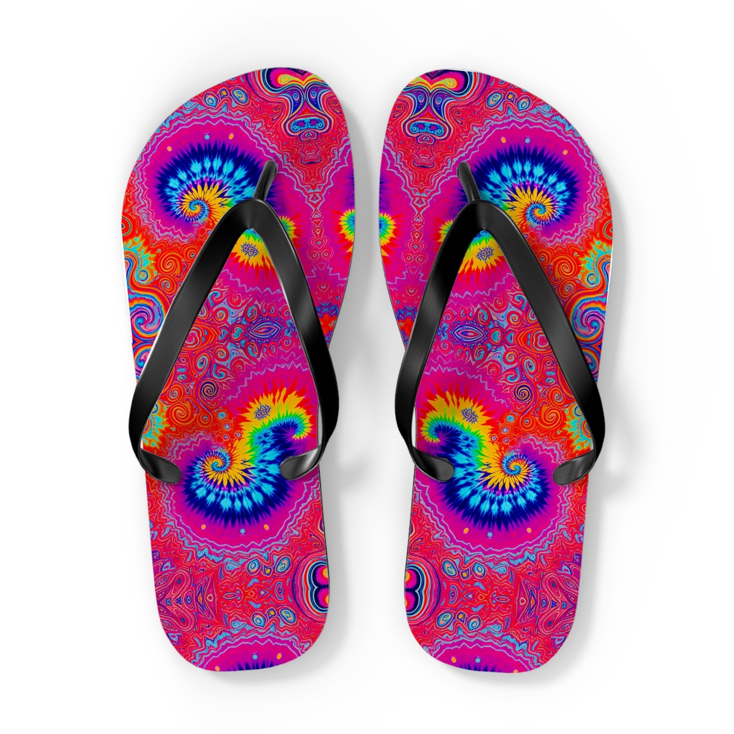 Electric Rainbow Flip Flops