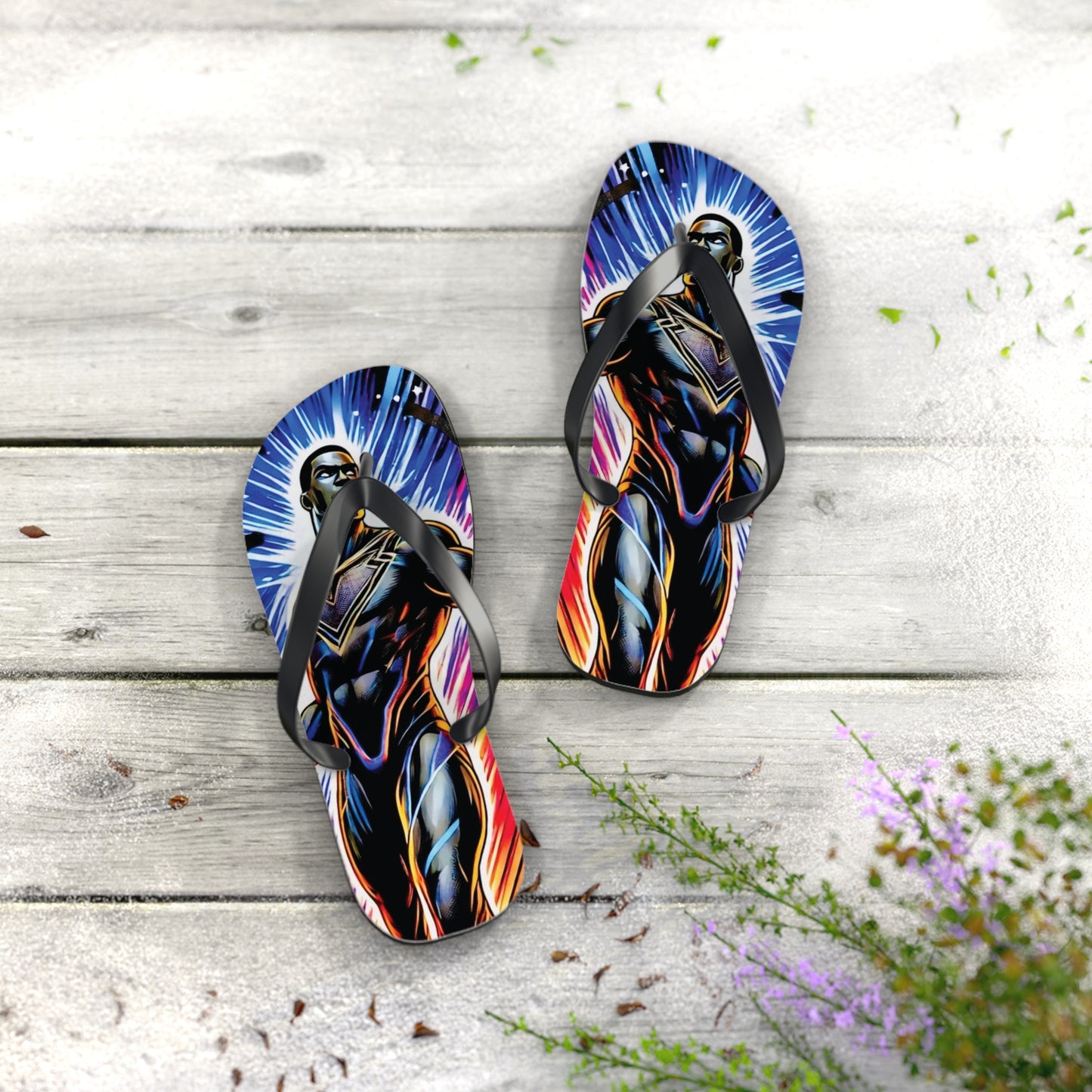 Cosmic Sentinel Flip Flops
