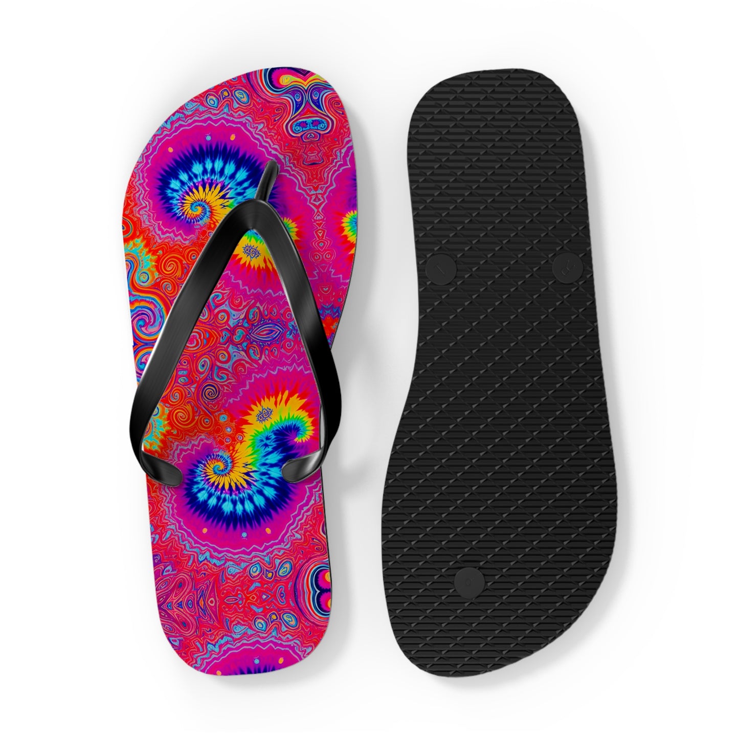 Electric Rainbow Flip Flops