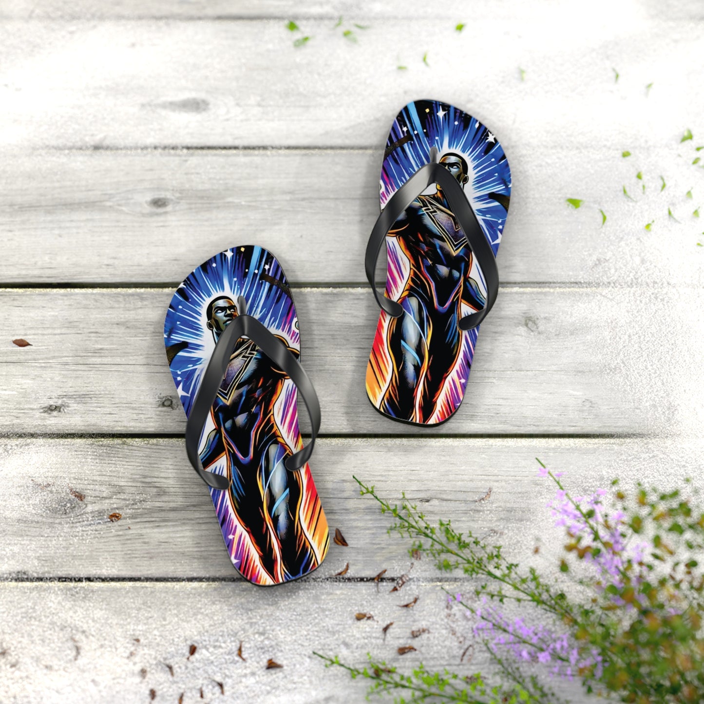 Cosmic Sentinel Flip Flops