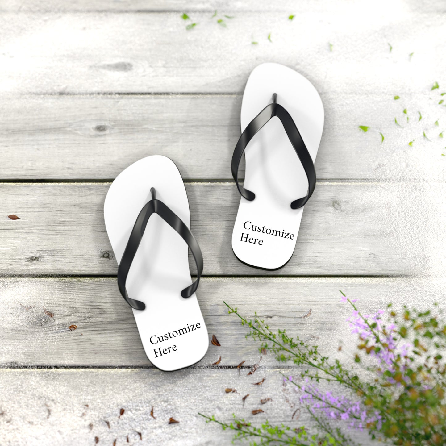 Customize Here Flip Flops