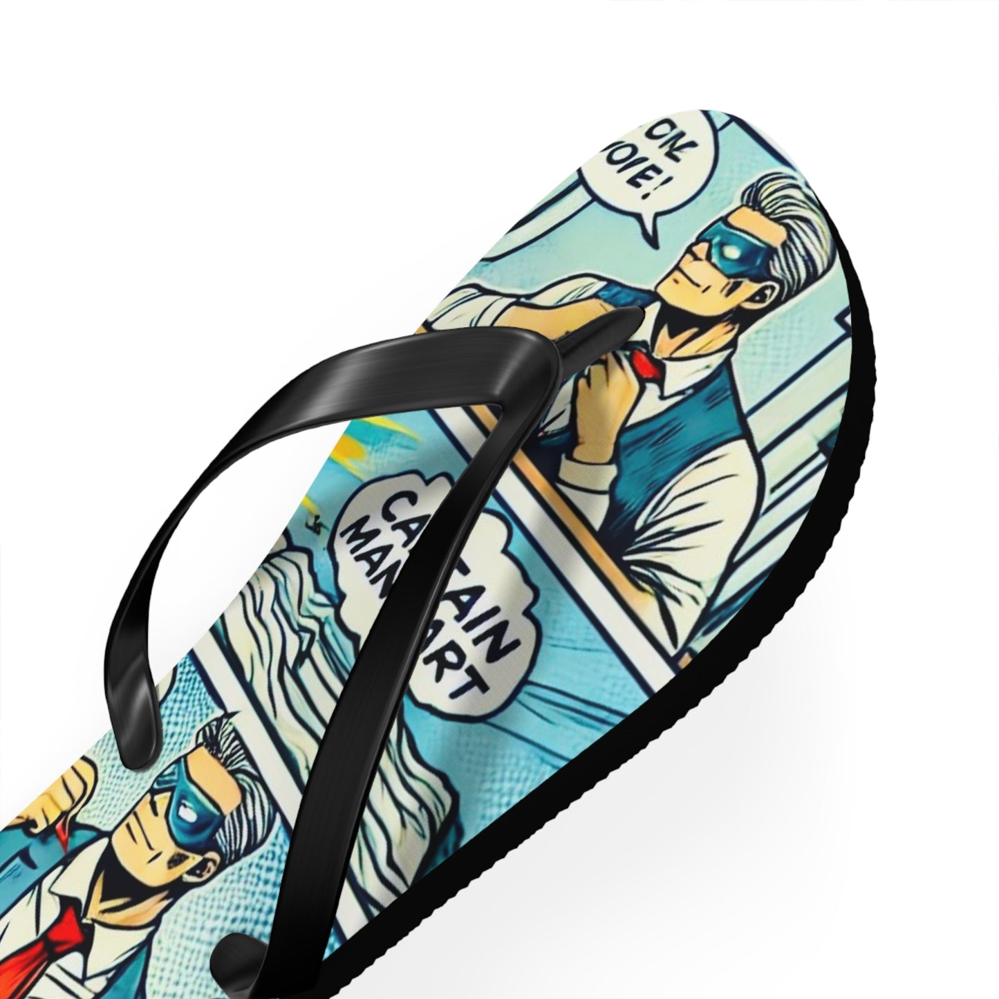 Captain Manhart Comic Flip Flops