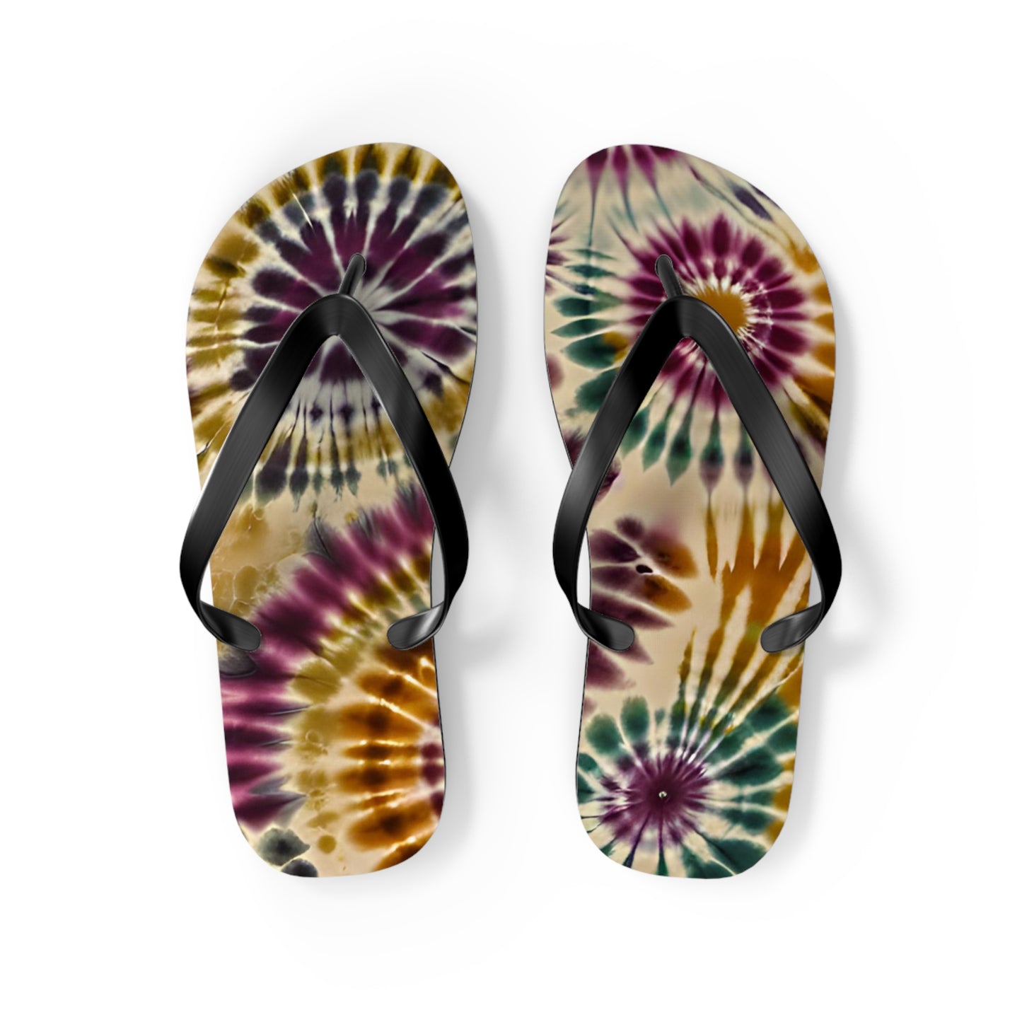 Earth Tie-Dye Flip Flops