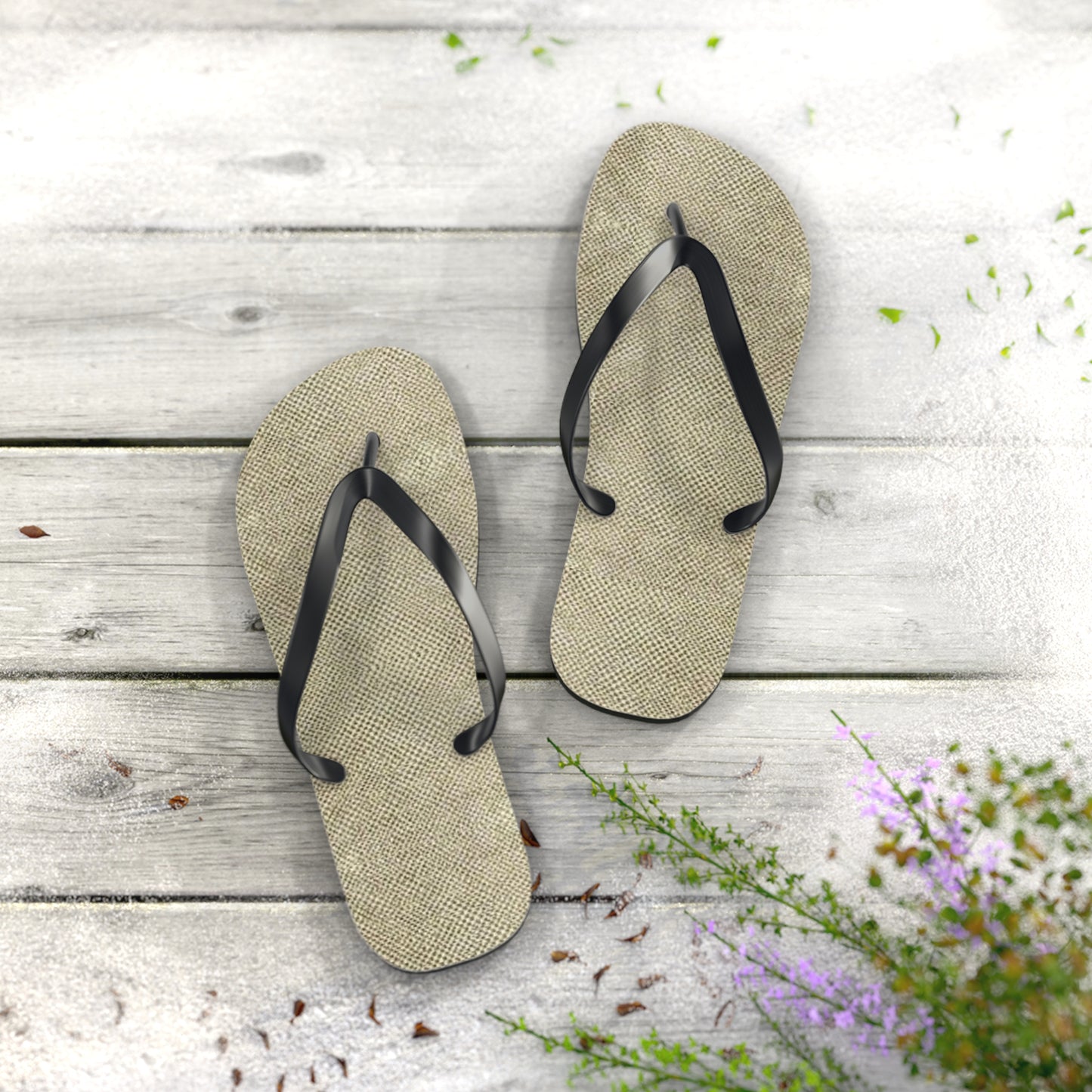 Samone Burlap Flip Flops