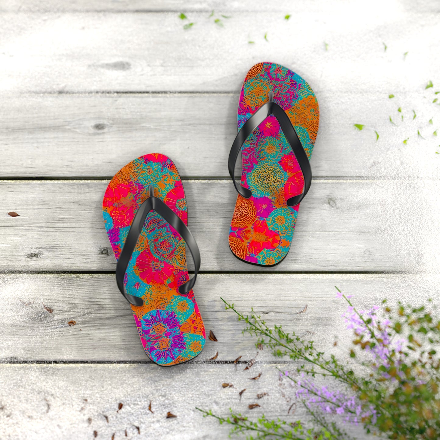 Coral Reef Flip Flops