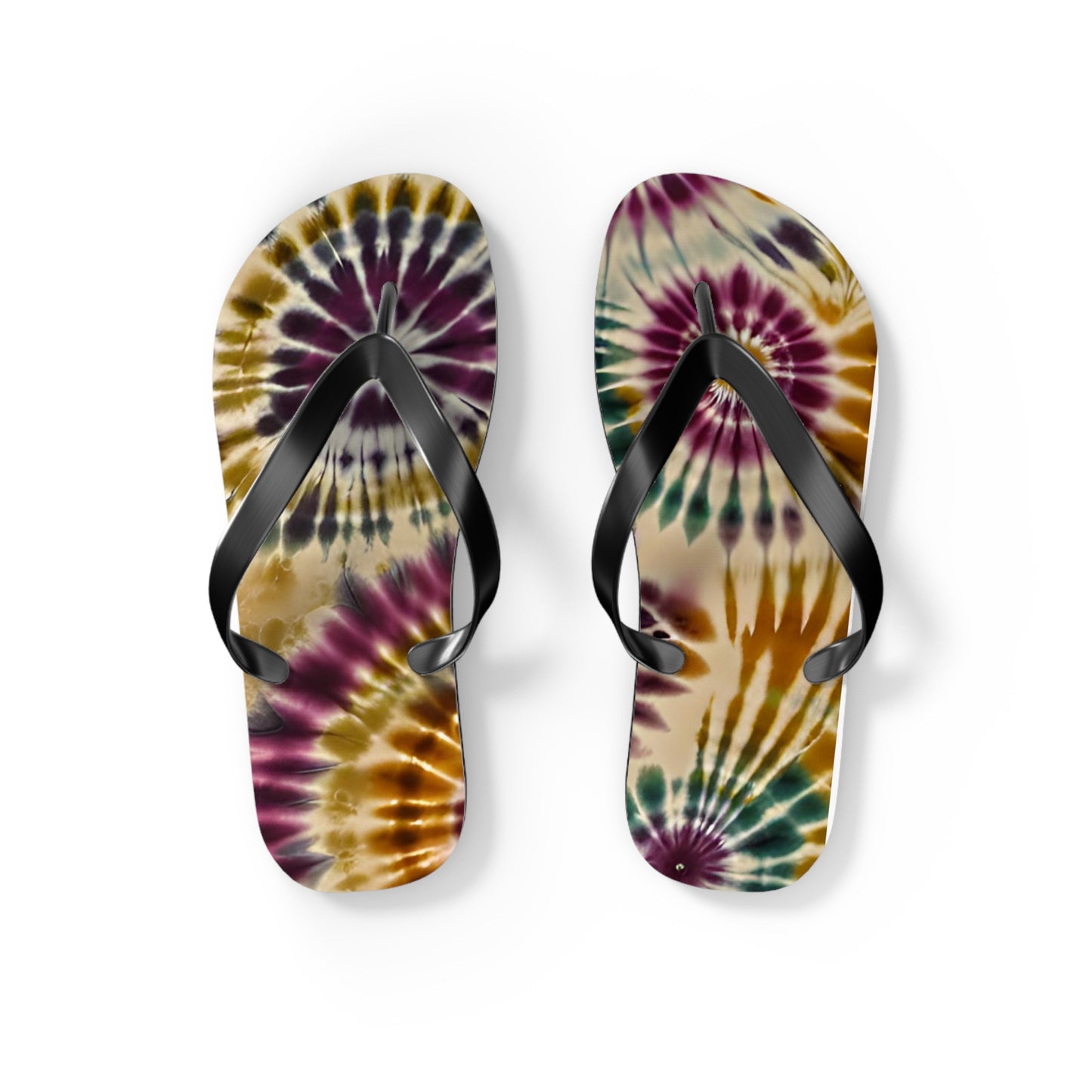Earth Tie-Dye Flip Flops