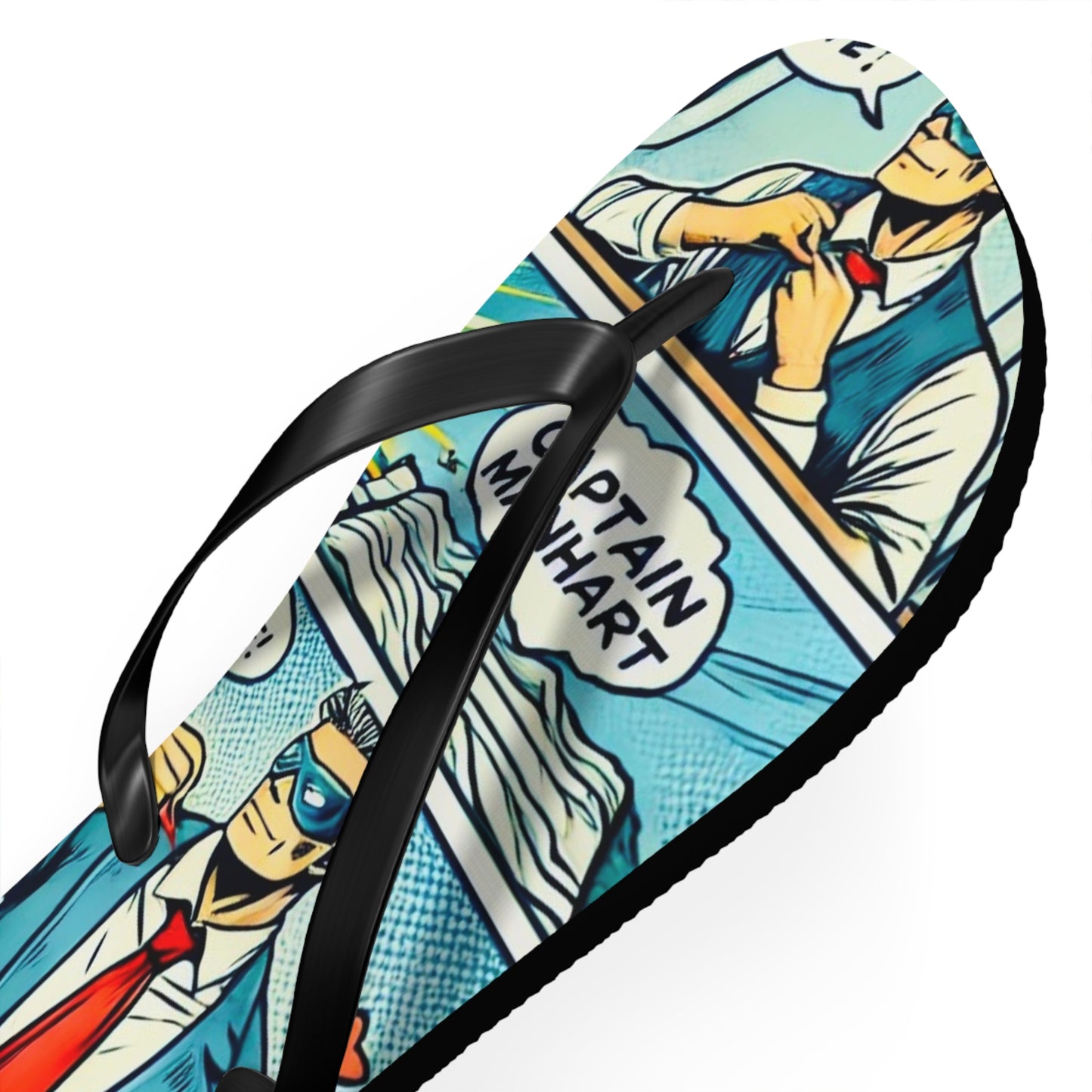 Captain Manhart Comic Flip Flops