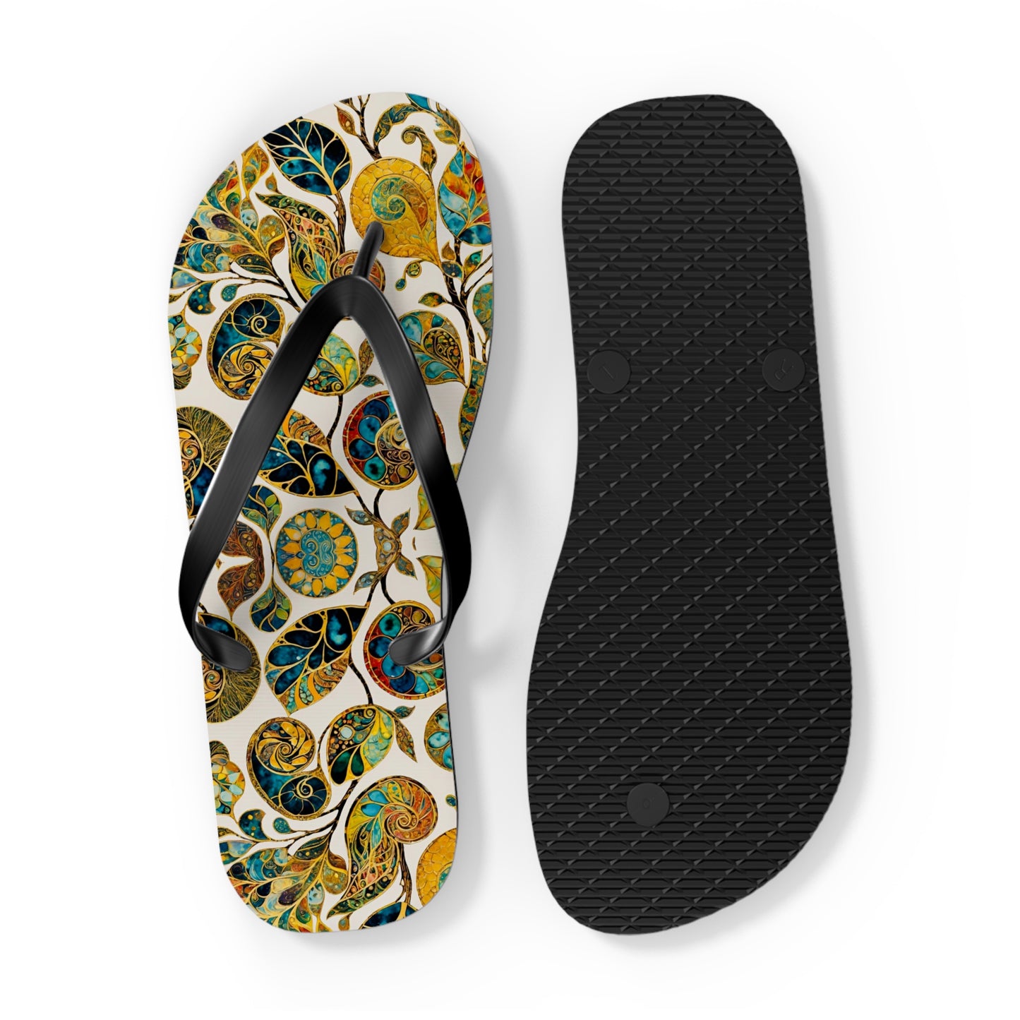 Eclectic Leaf Flip Flops