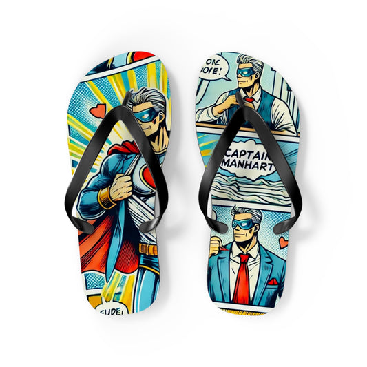 Captain Manhart Comic Flip Flops