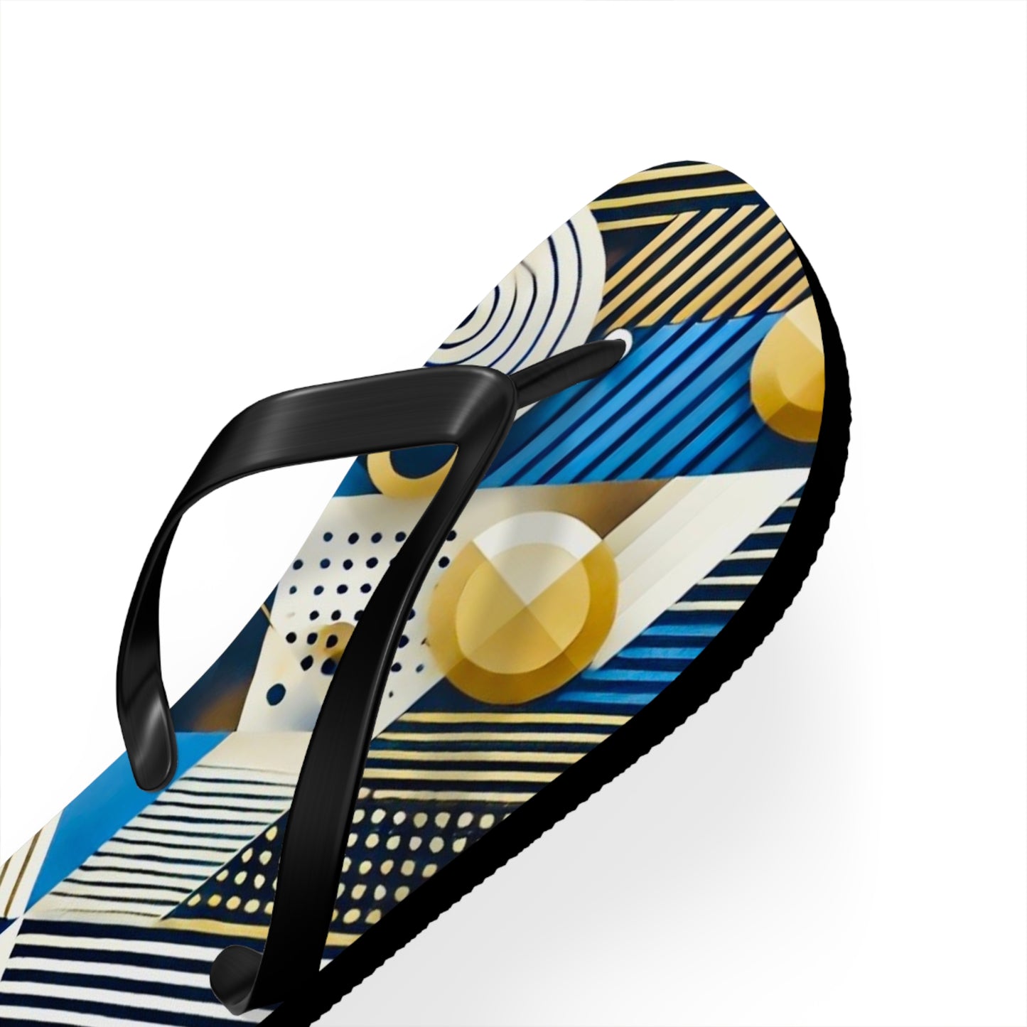 Geo Blue Flip Flops