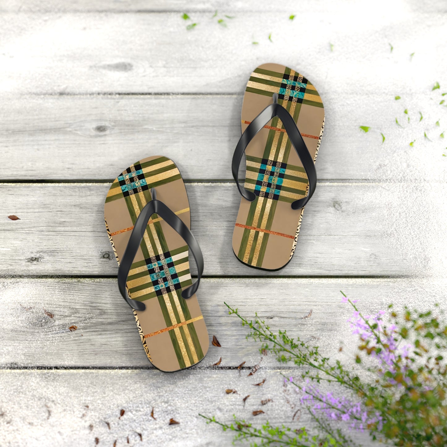 Army Gold Flip Flops