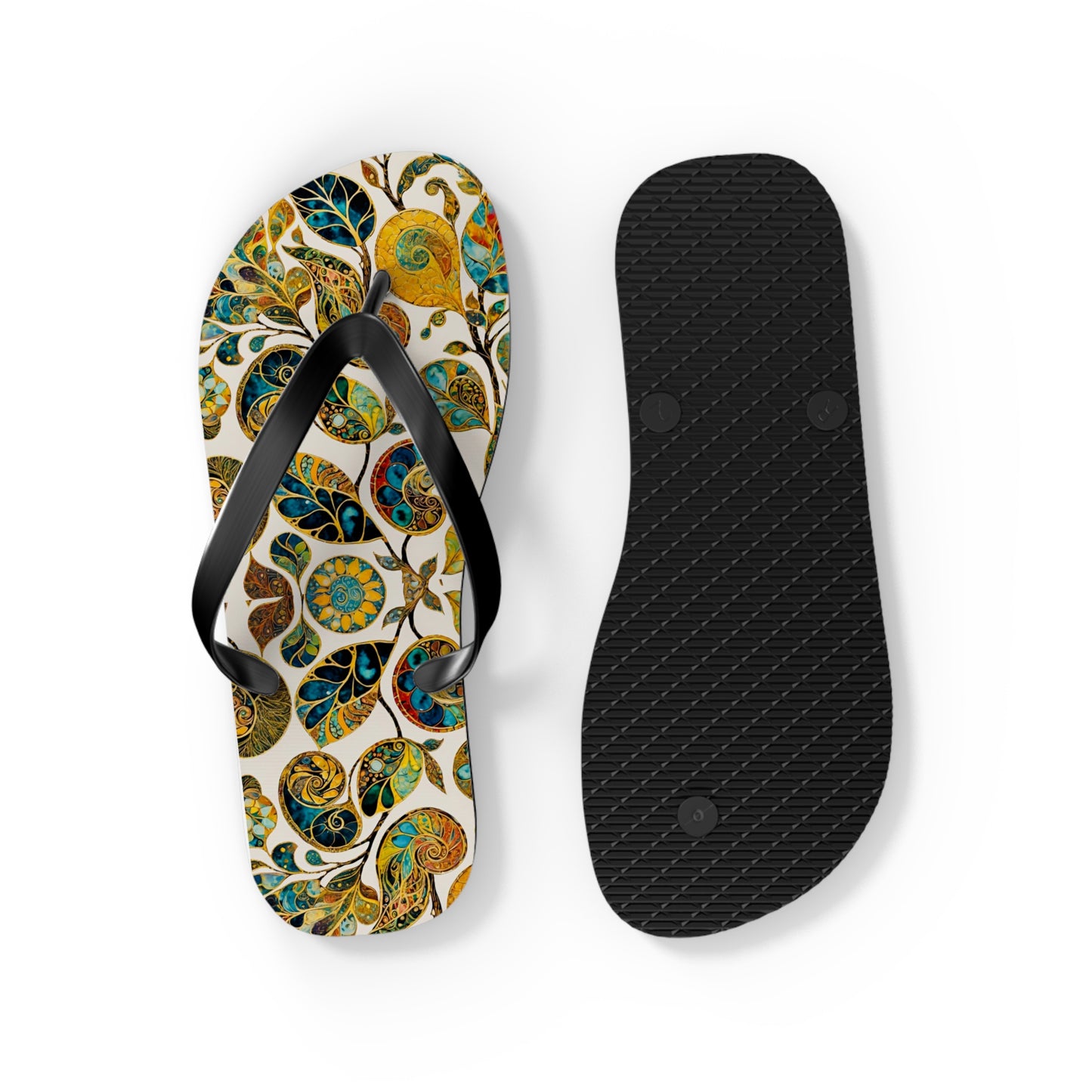 Eclectic Leaf Flip Flops