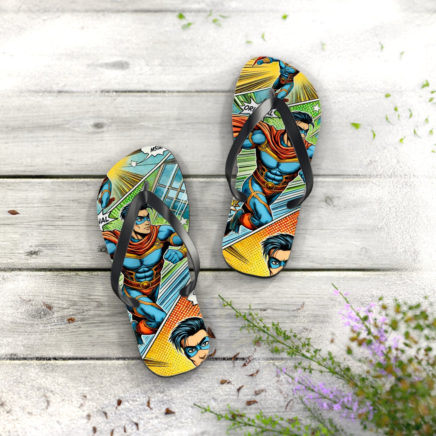 Azure Dragon Comic Picnic Flip Flops