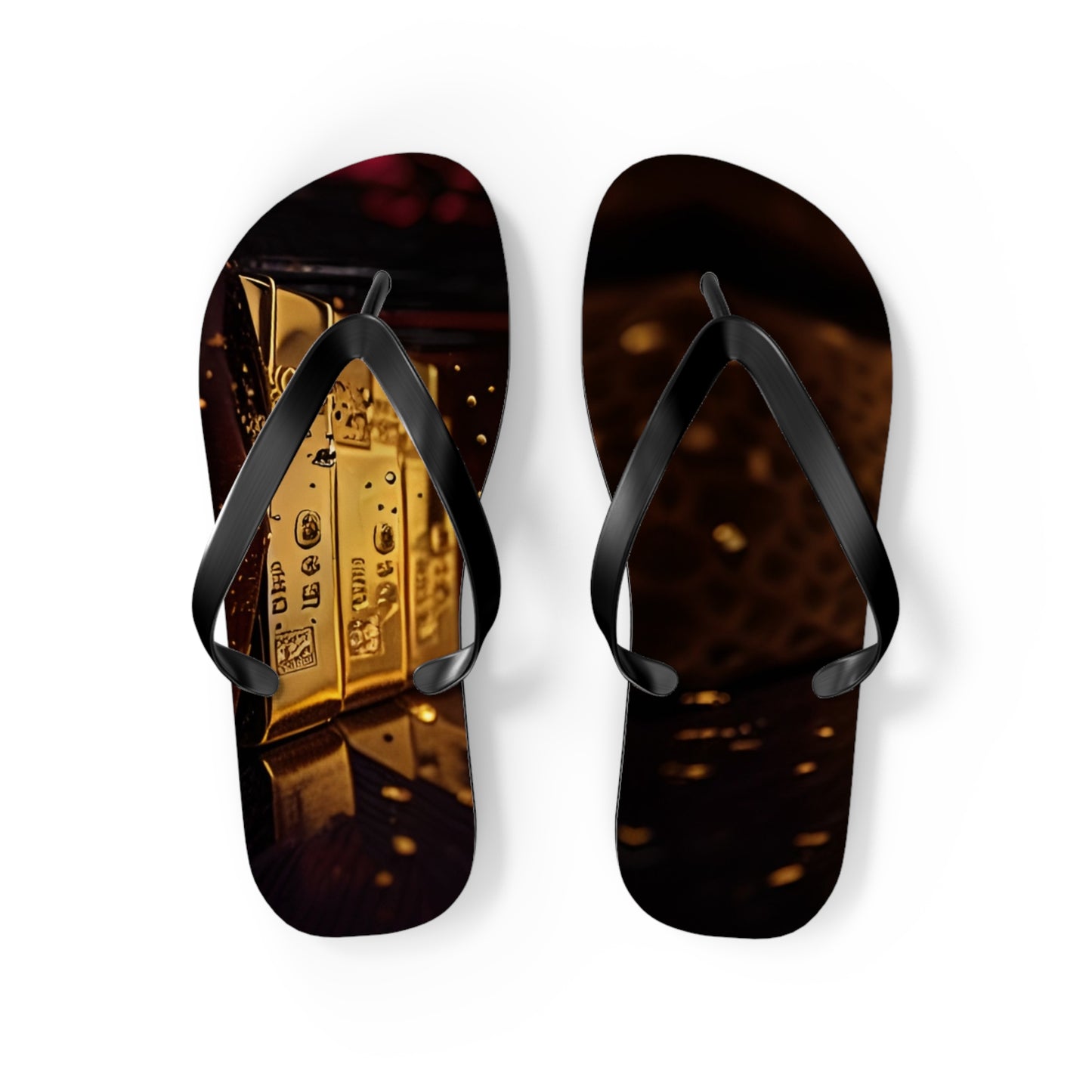 Drip In Gold Flip Flops