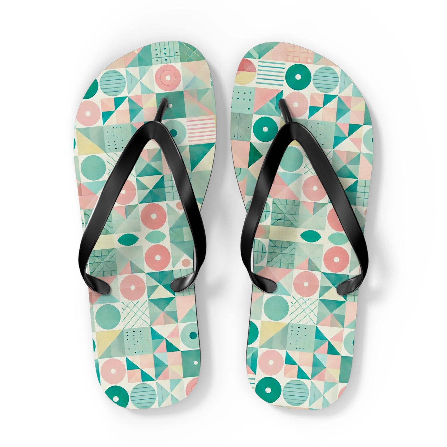 Pastel Geo Flip Flops