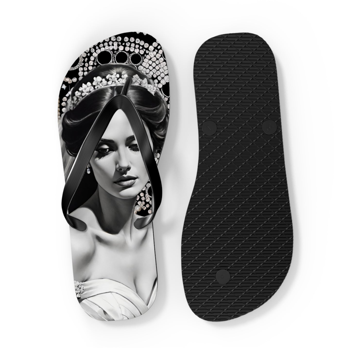 Bride Black Flip Flops