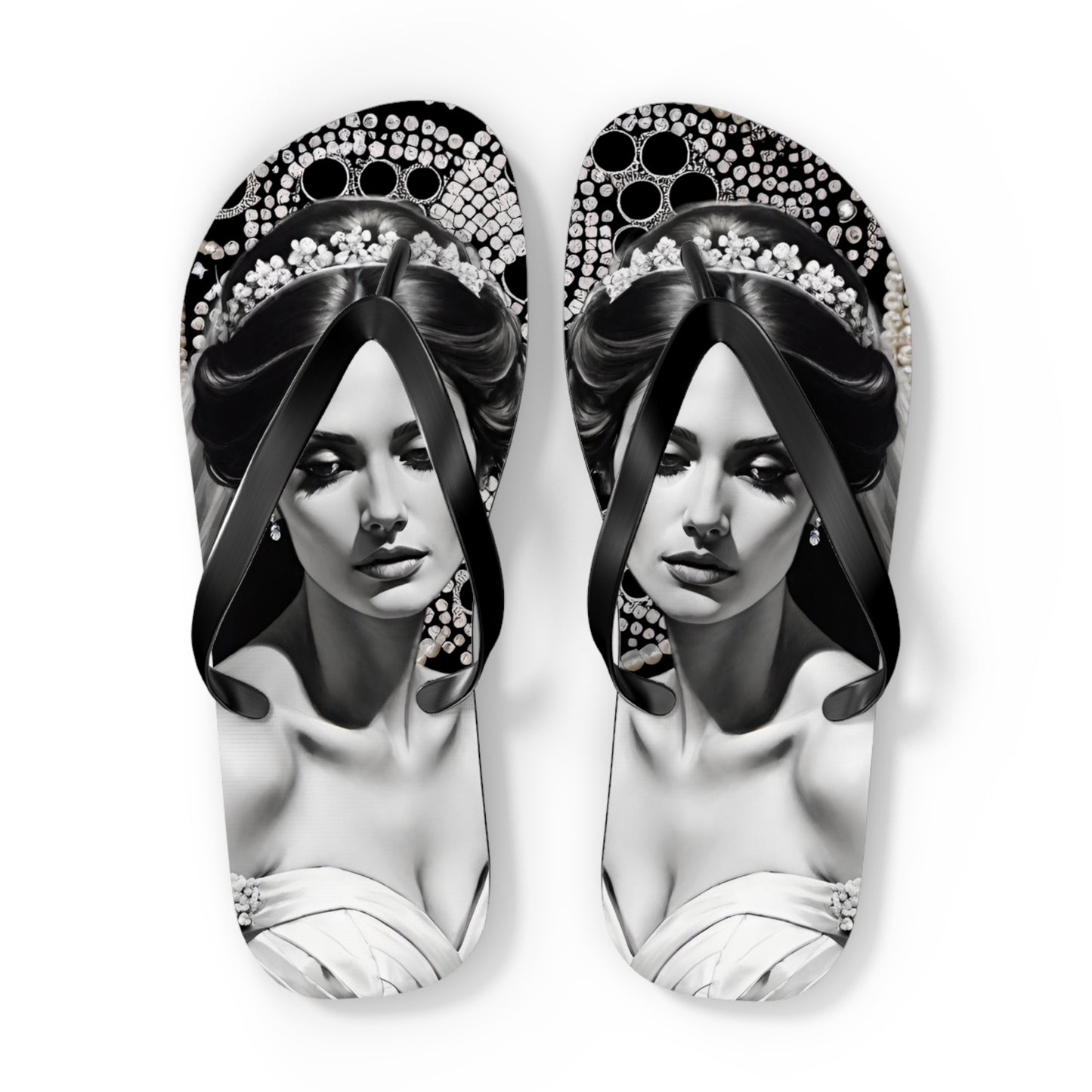 Bride Black Flip Flops