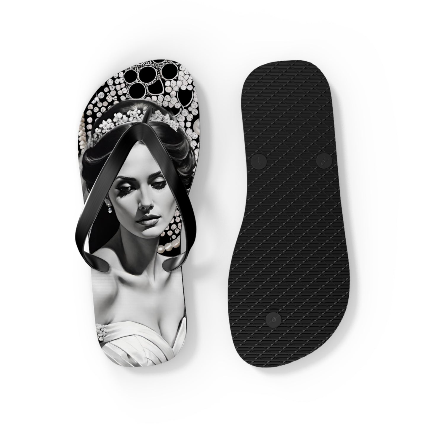 Bride Black Flip Flops