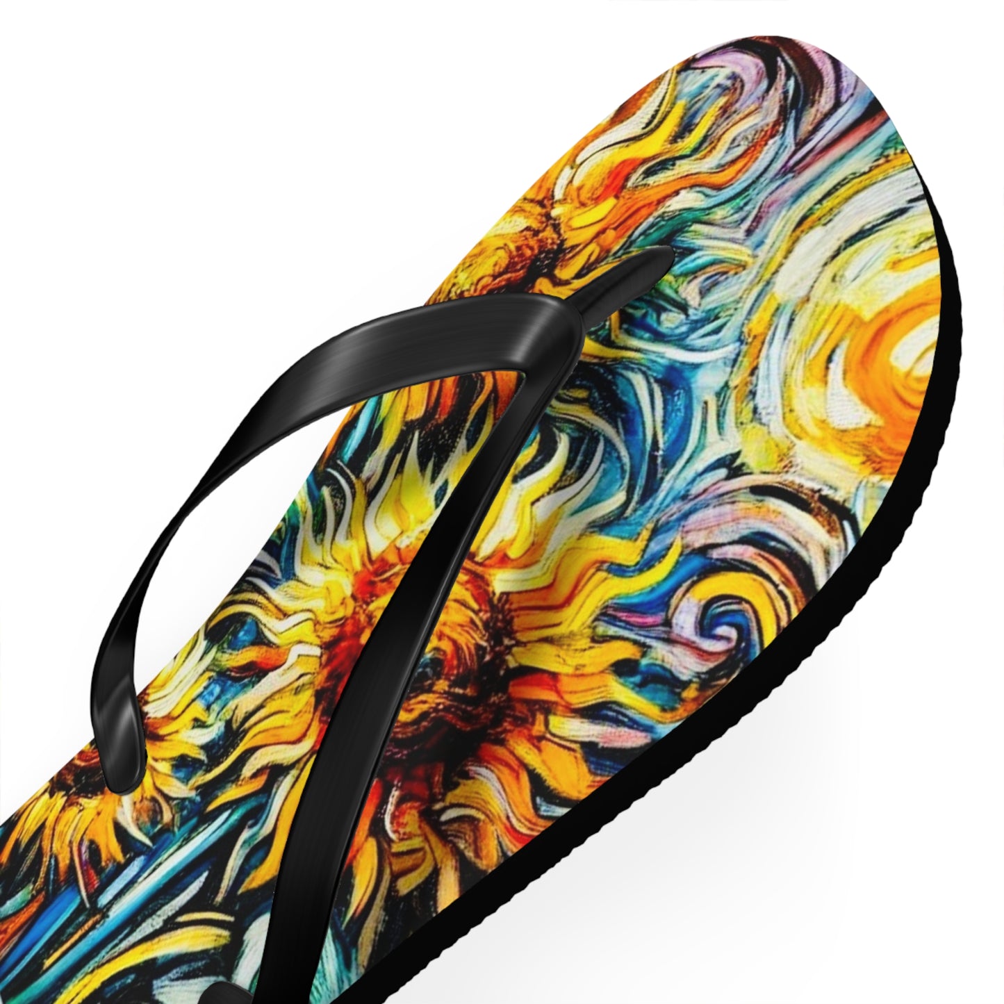 Gogh Sunflowers Flip Flops