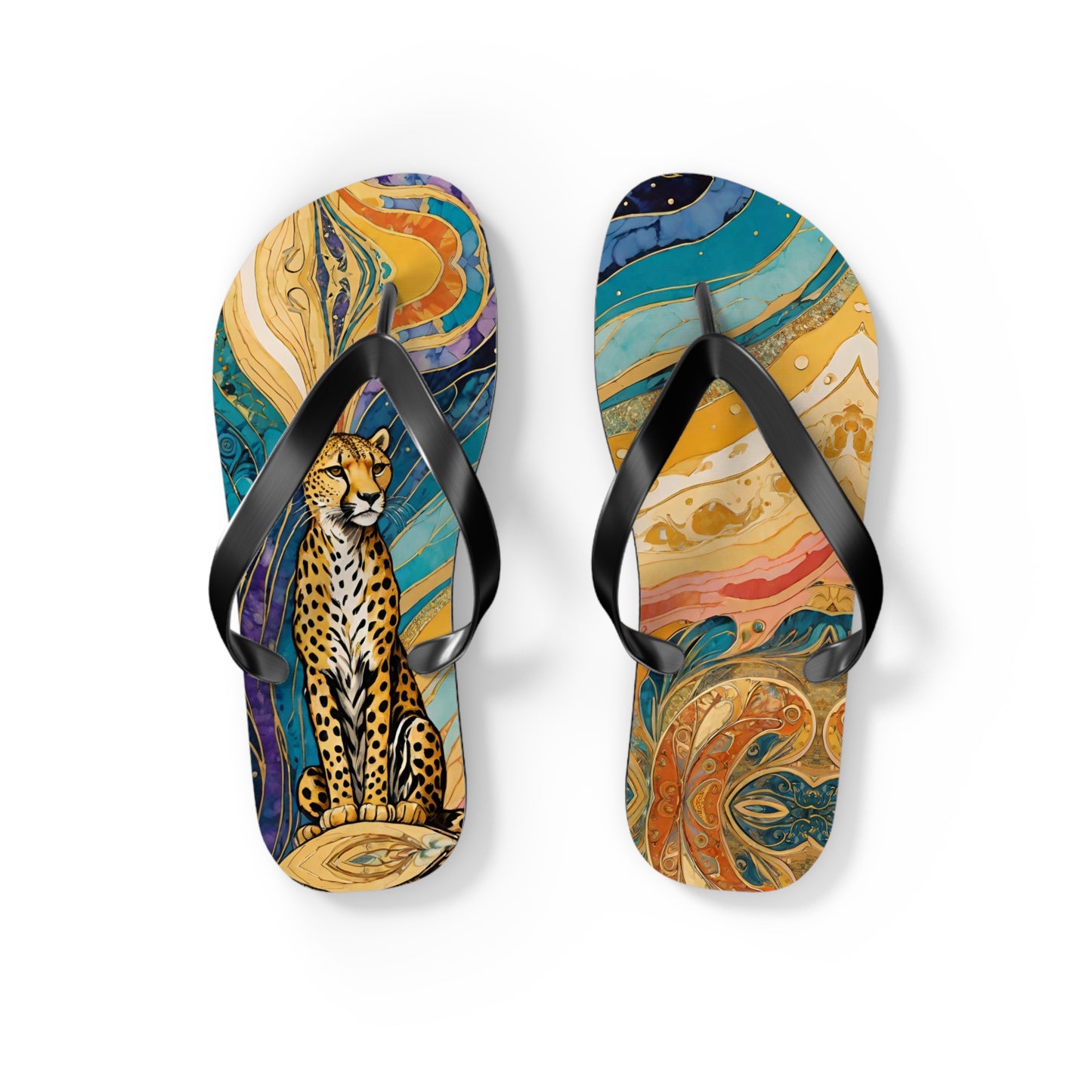 Cheetah Skies Flip Flops