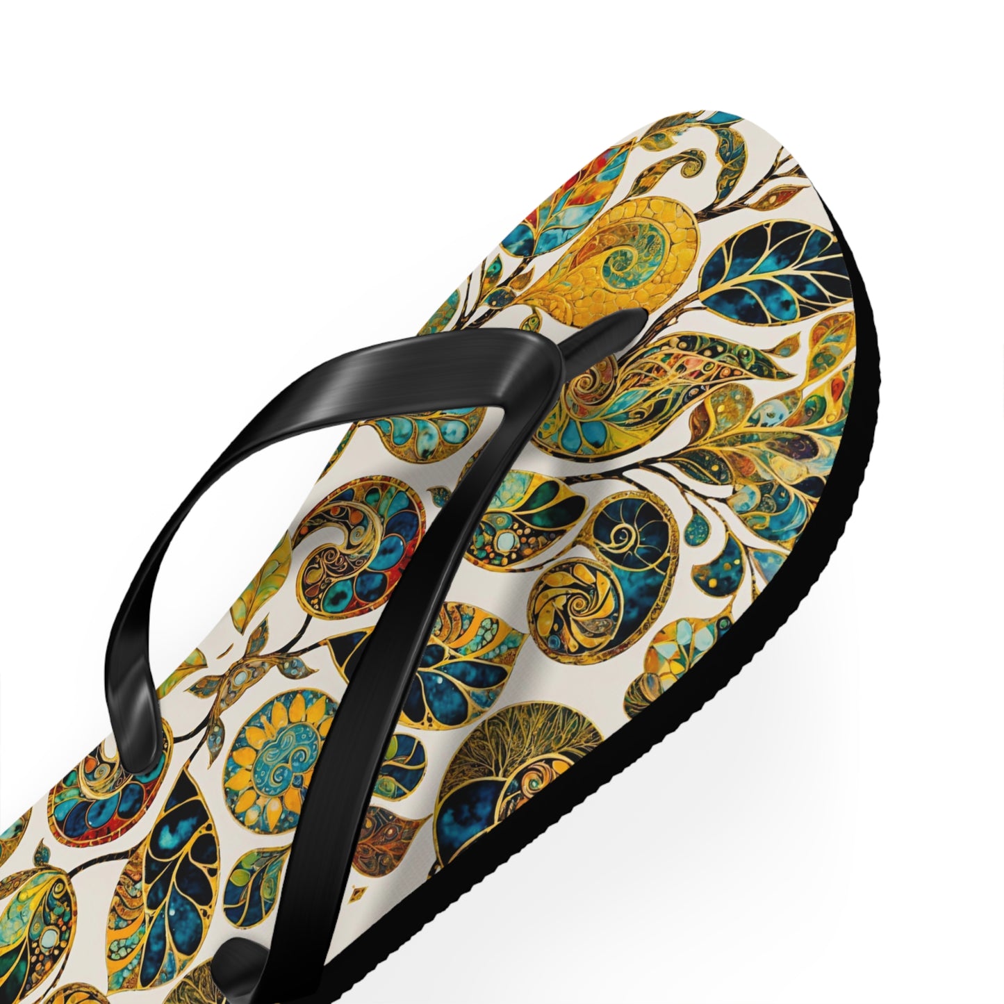 Eclectic Leaf Flip Flops