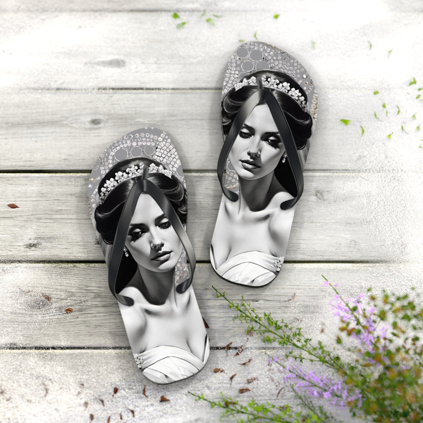 Bride Grey Flip Flops